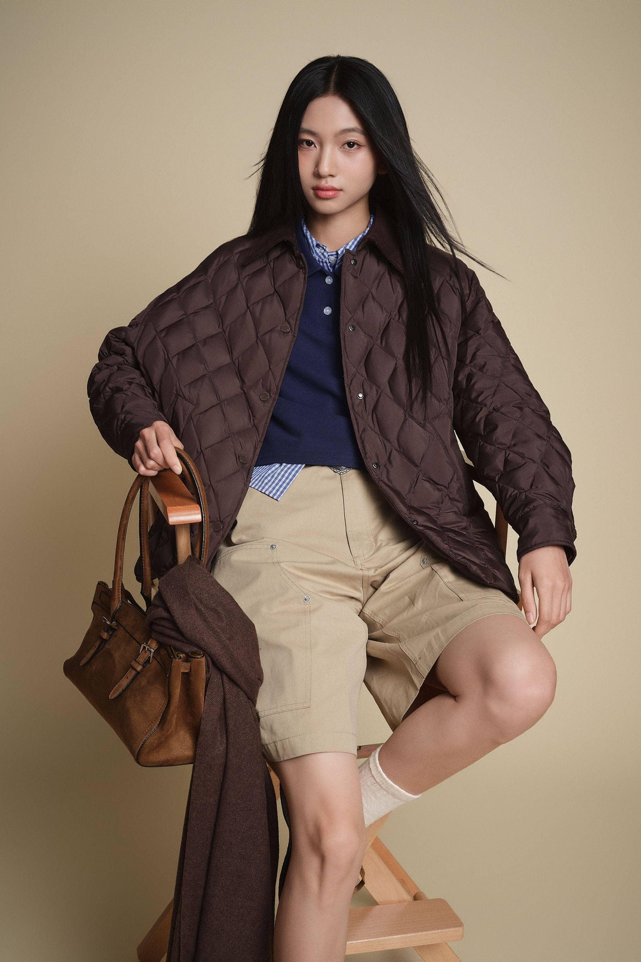 BOSIDENG 2025 Women's Quilted Barn Down Jacket Jacket