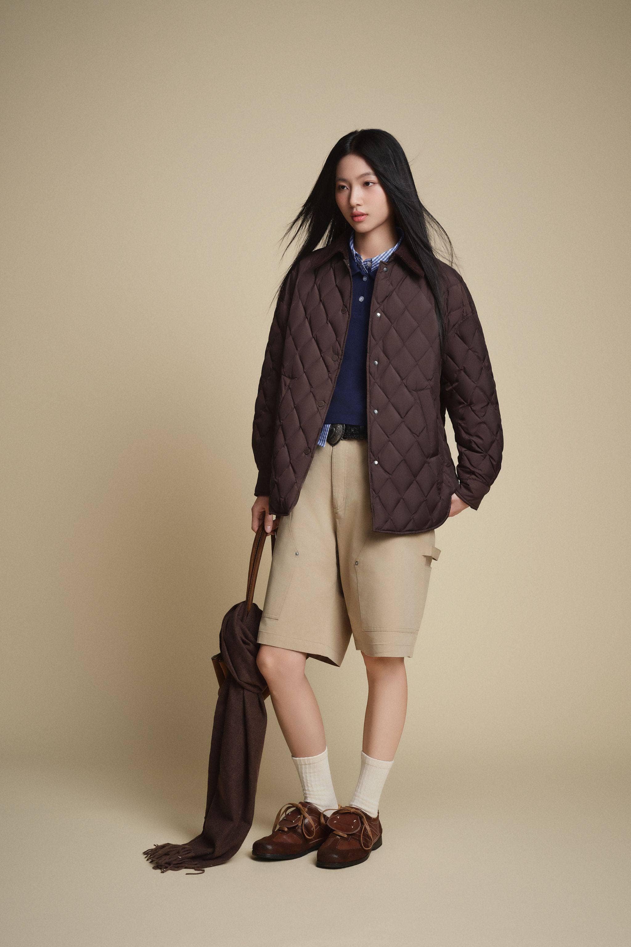 BOSIDENG 2025 Women's Quilted Barn Down Jacket Jacket