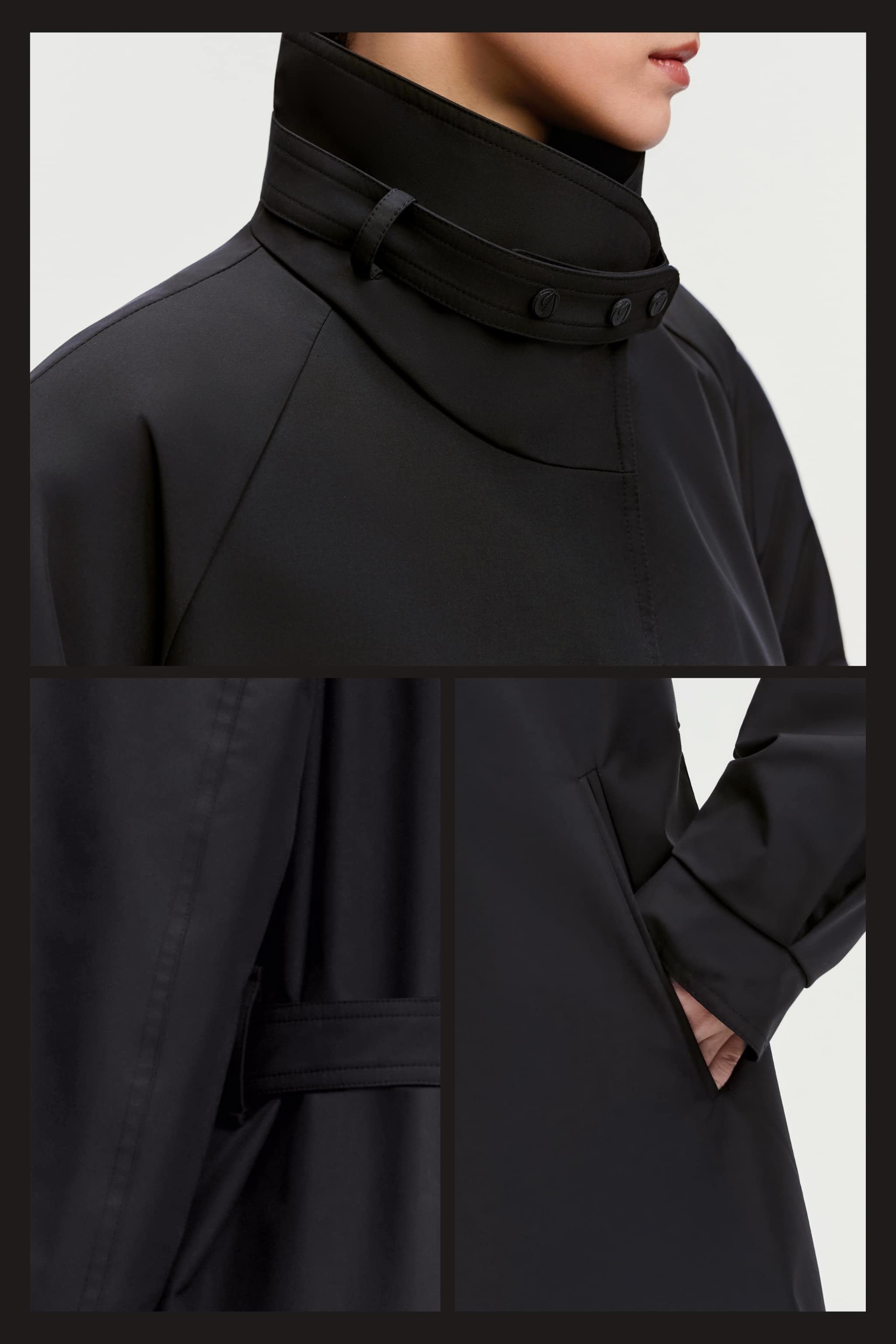 Women's Short Belted Goose Down Trench 202 — trench blends a cropped puff-sleeve silhouette with a removable inner — view 11