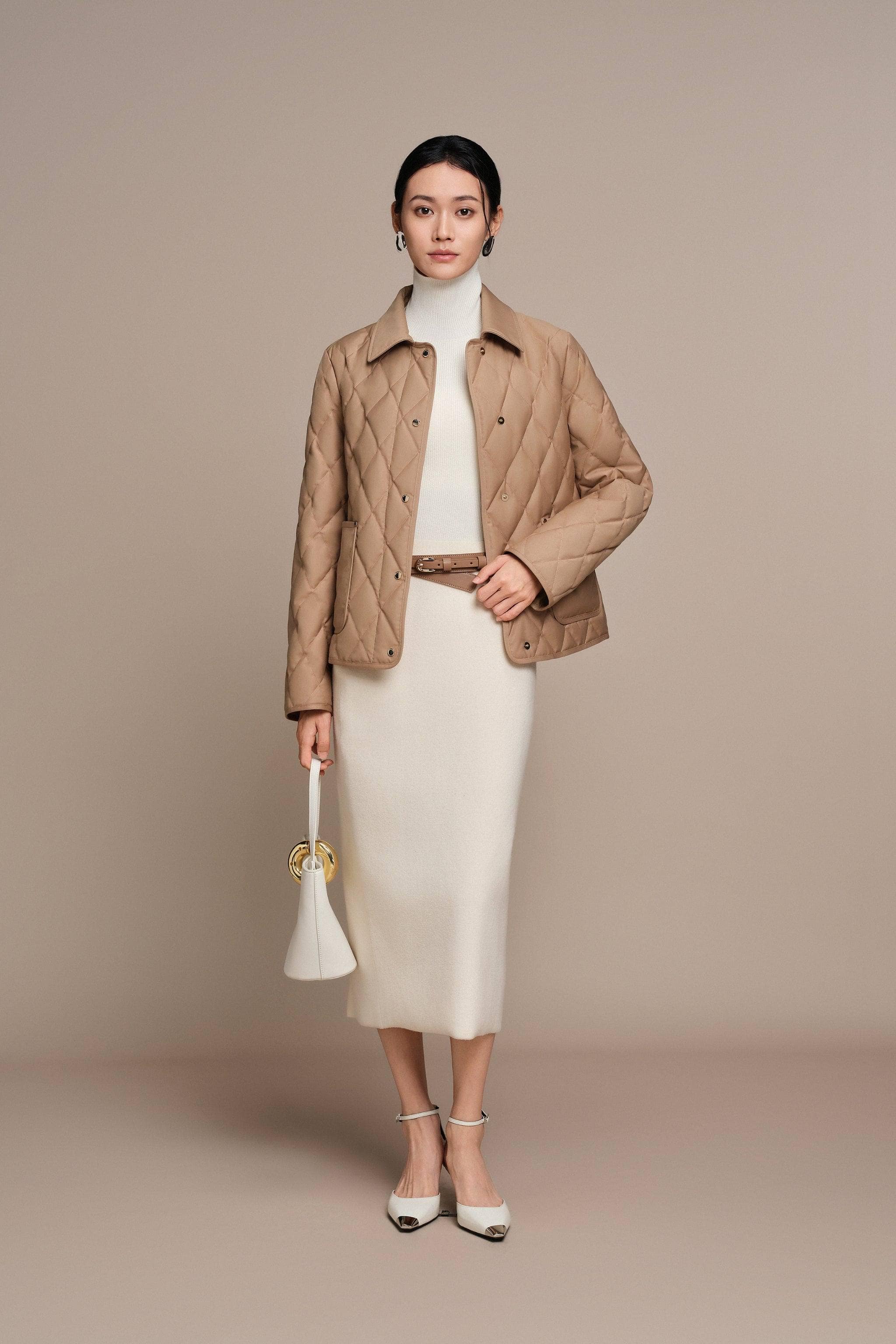BOSIDENG 2025 Women's Short Goose Down Quilted Coat
