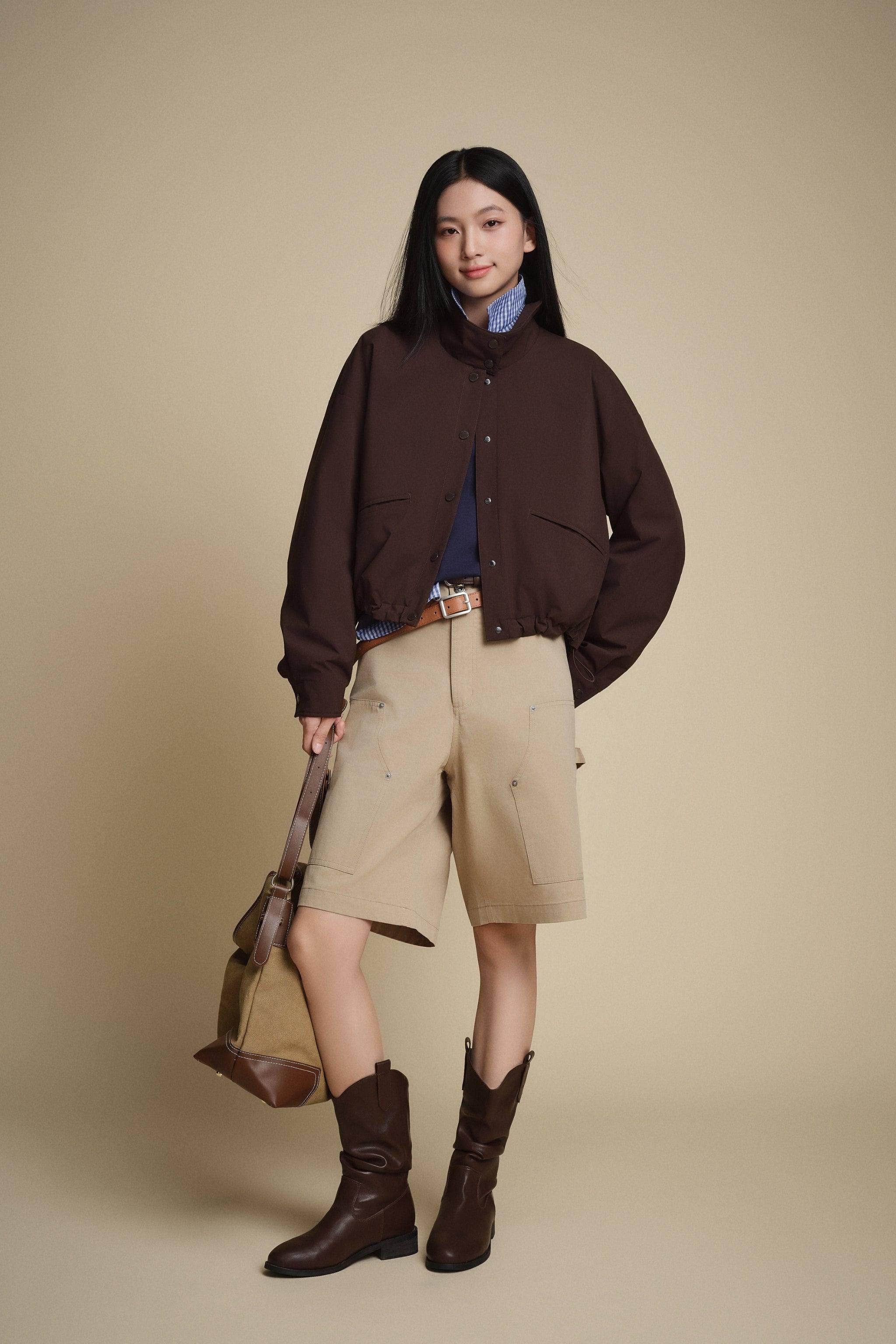 BOSIDENG 2025 Women's Standing Collar Barn Down Jacket