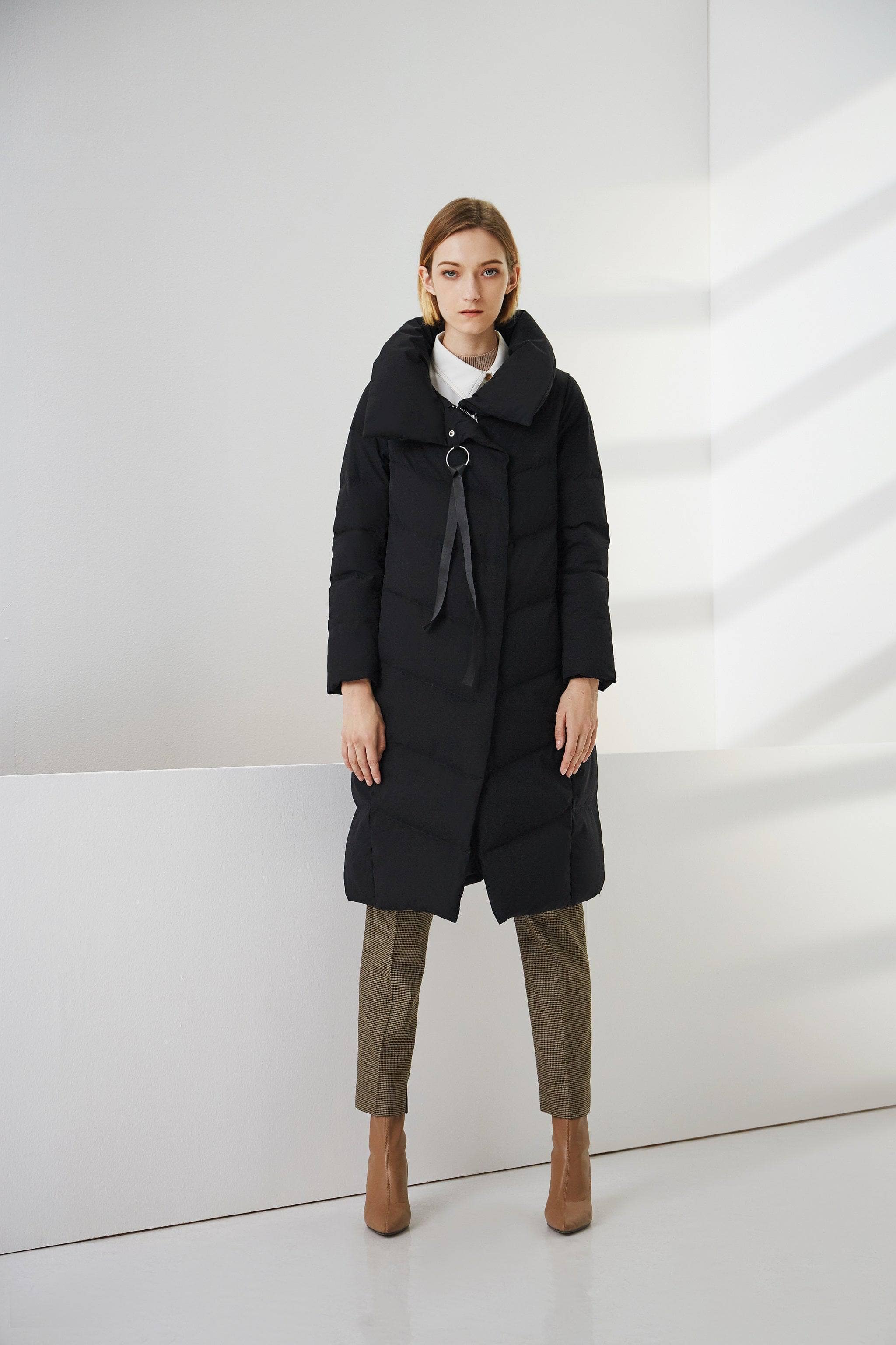 BOSIDENG Long Lapel Goose Down Jacket Jacket 6 / Black