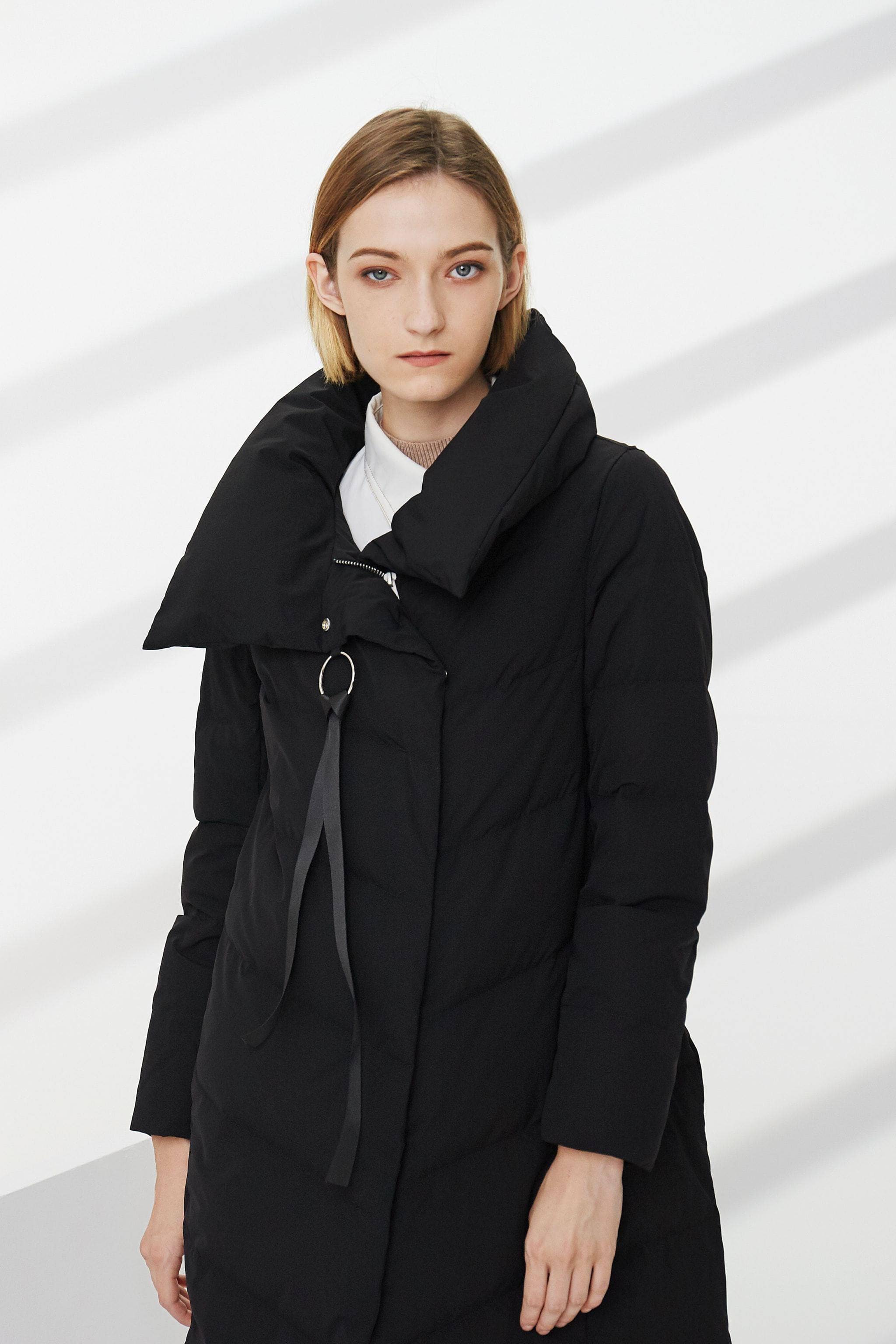 BOSIDENG Long Lapel Goose Down Jacket Jacket 6 / Black