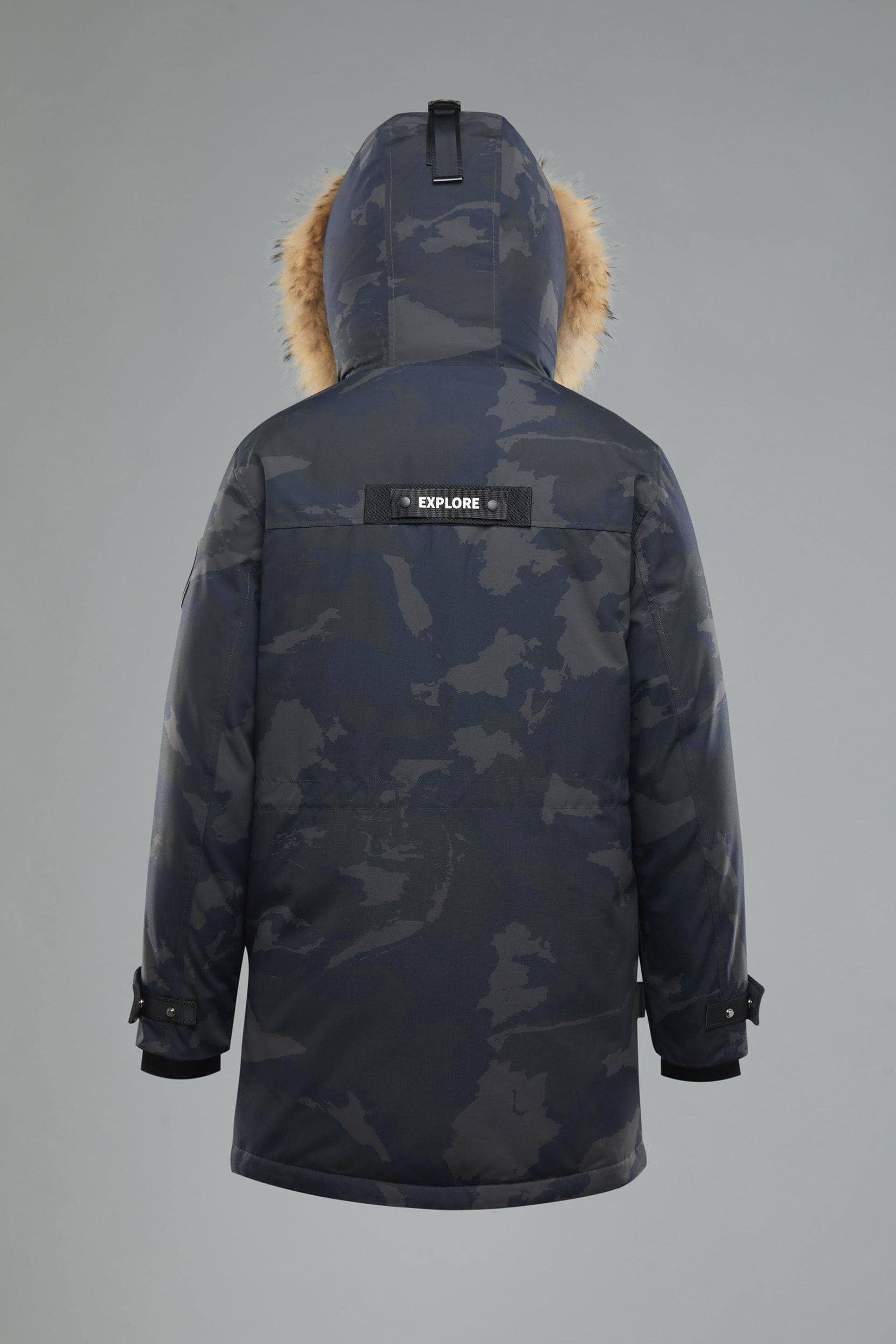 BOSIDENG Goose Down Hooded Parka with Fur Trim Parka