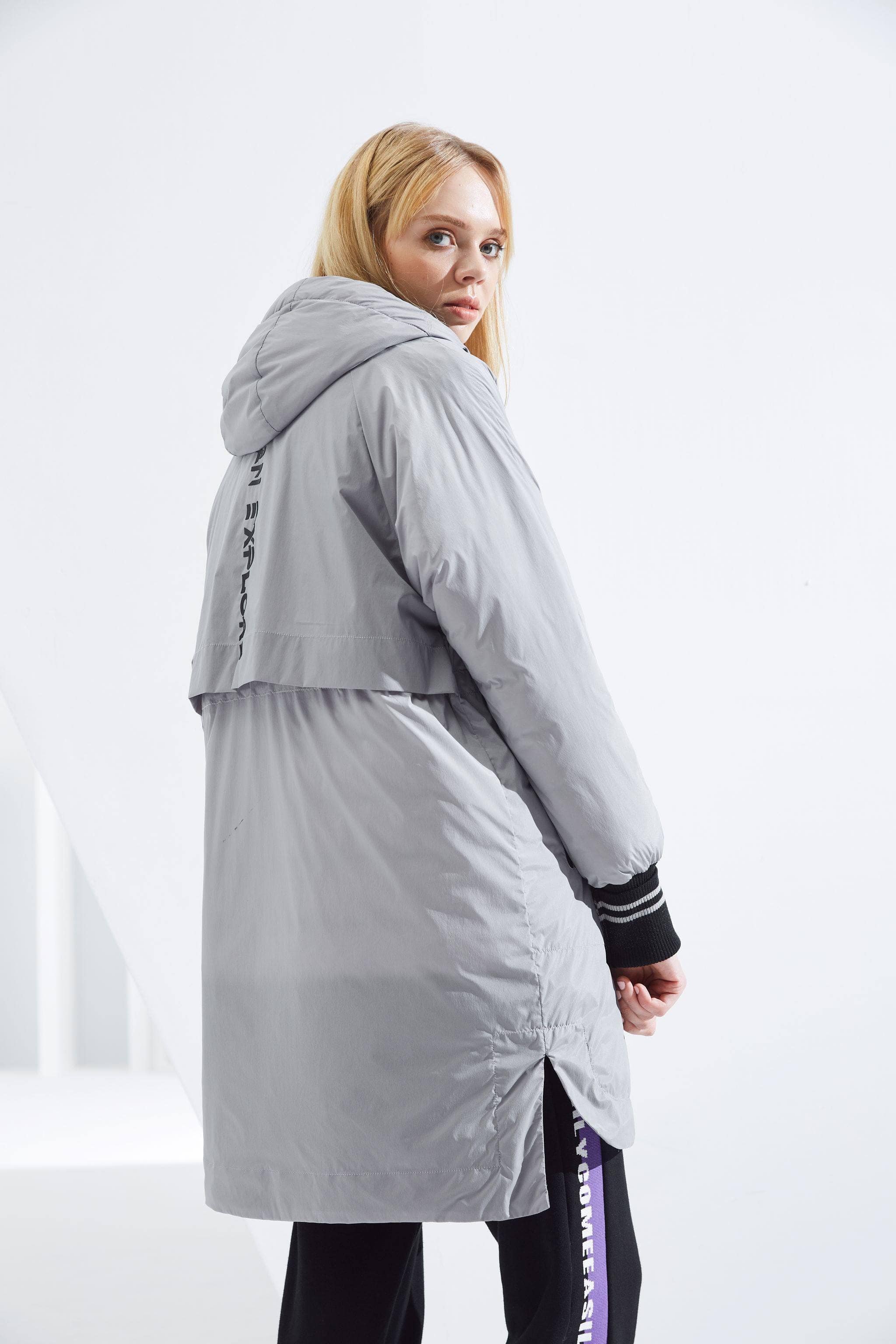 BOSIDENG Longline Hooded Down Jacket