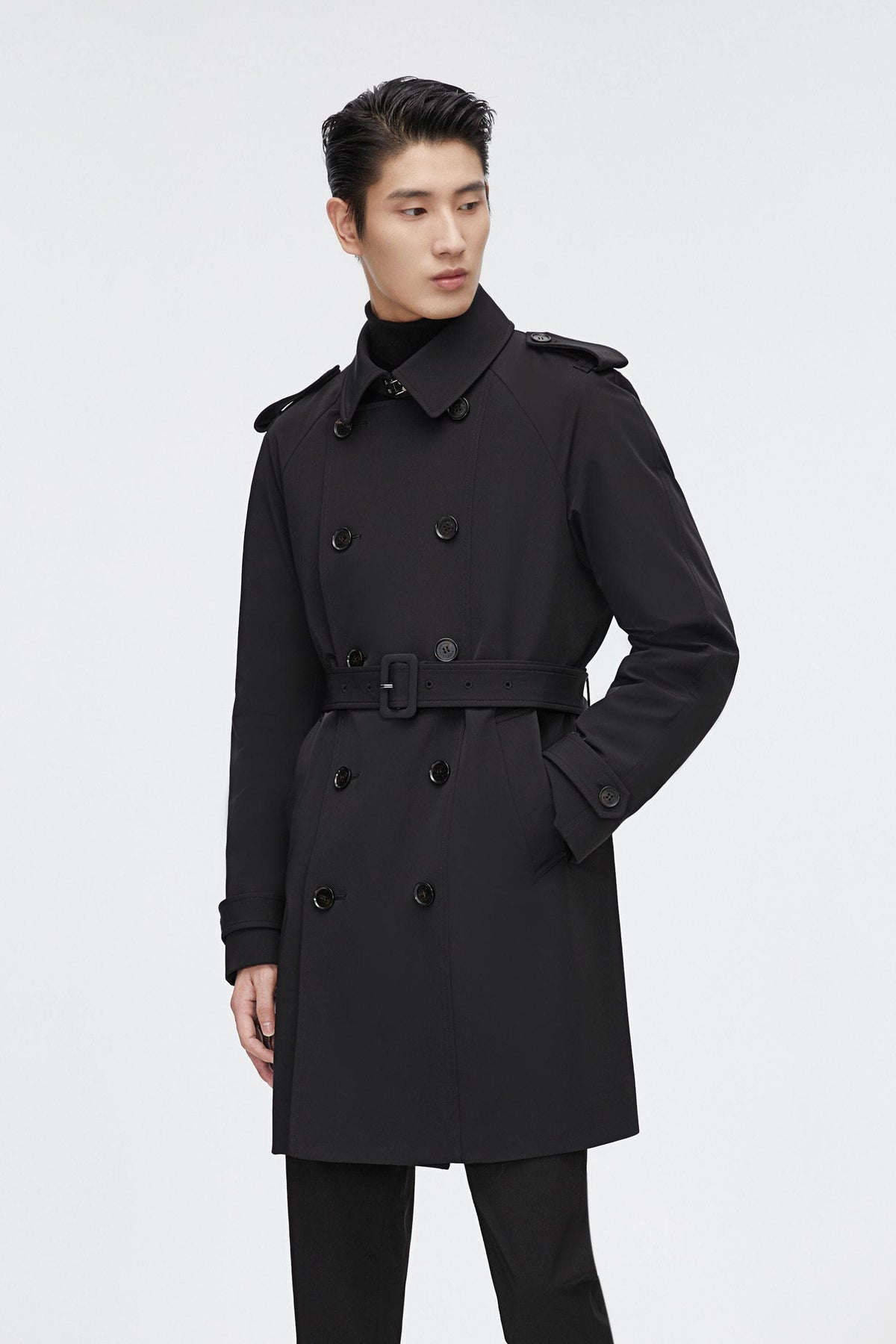 Men's Mid-Length Detachable Goose Down Trench 277