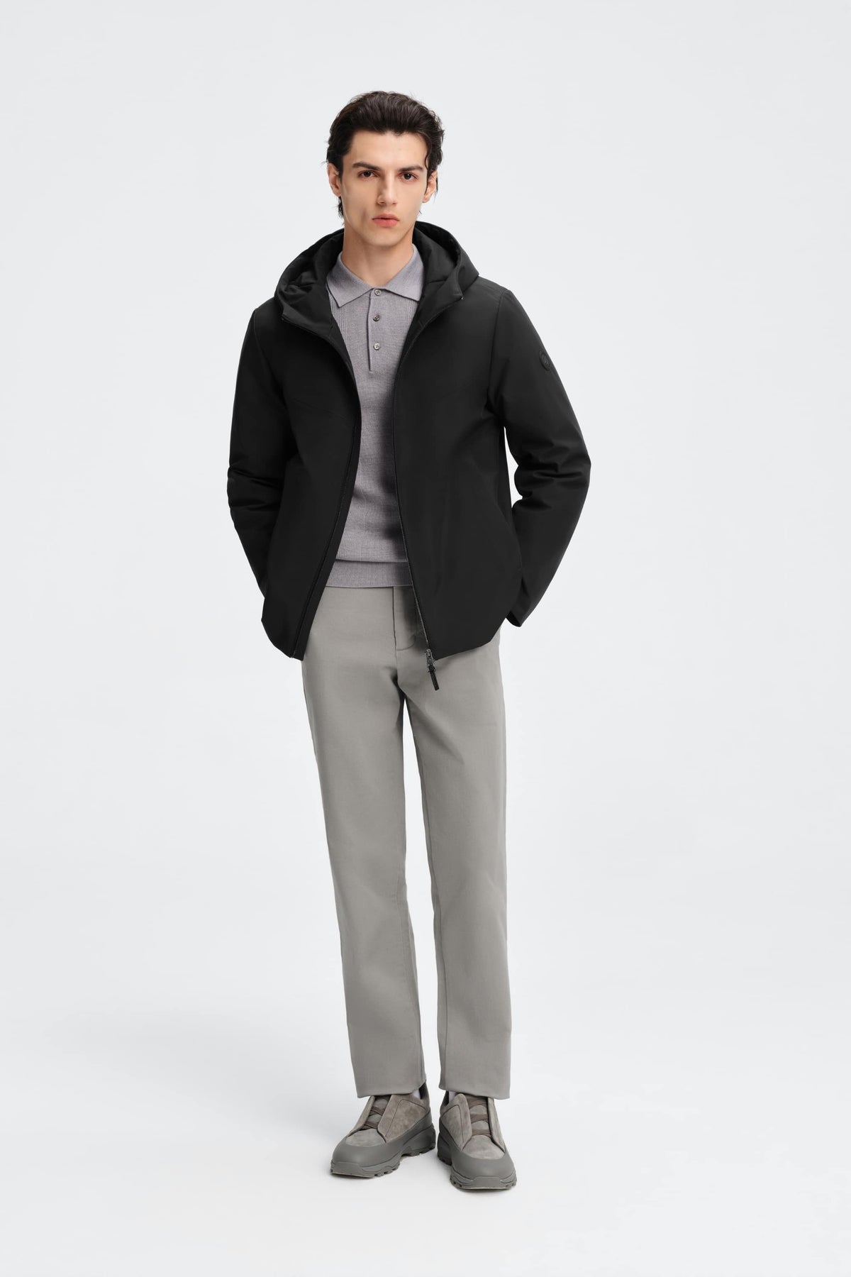 Mens 2 in 1 Hooded Goose Down Jacket 125