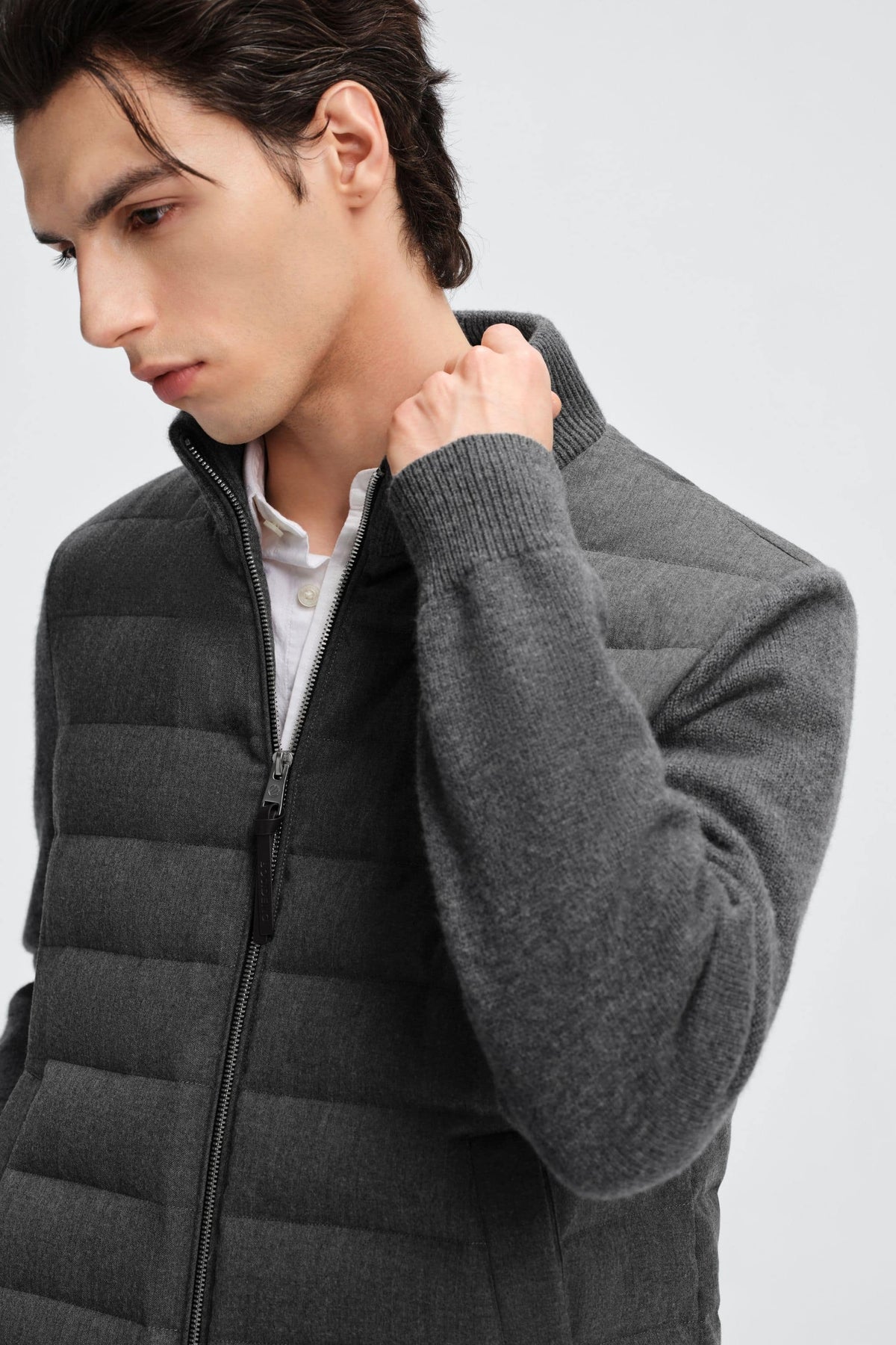 Mens Hybrid Wool Goose Down Jacket 733