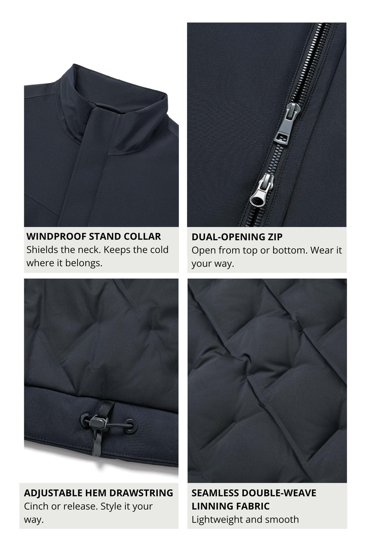 Mens Standing Collar Goose Down Jacket 151