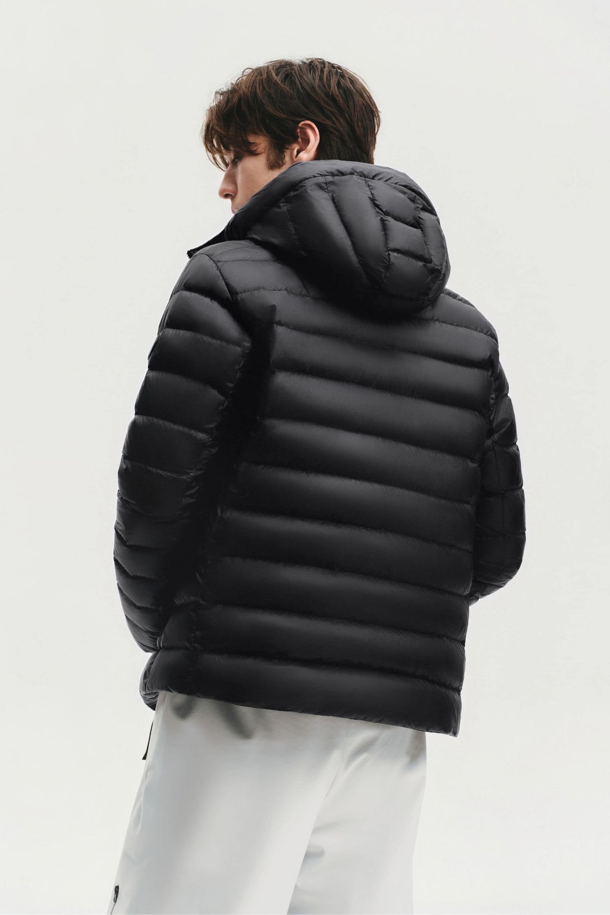 Mens Water-Repellent Goose Down Jacket W/ Hood 037M