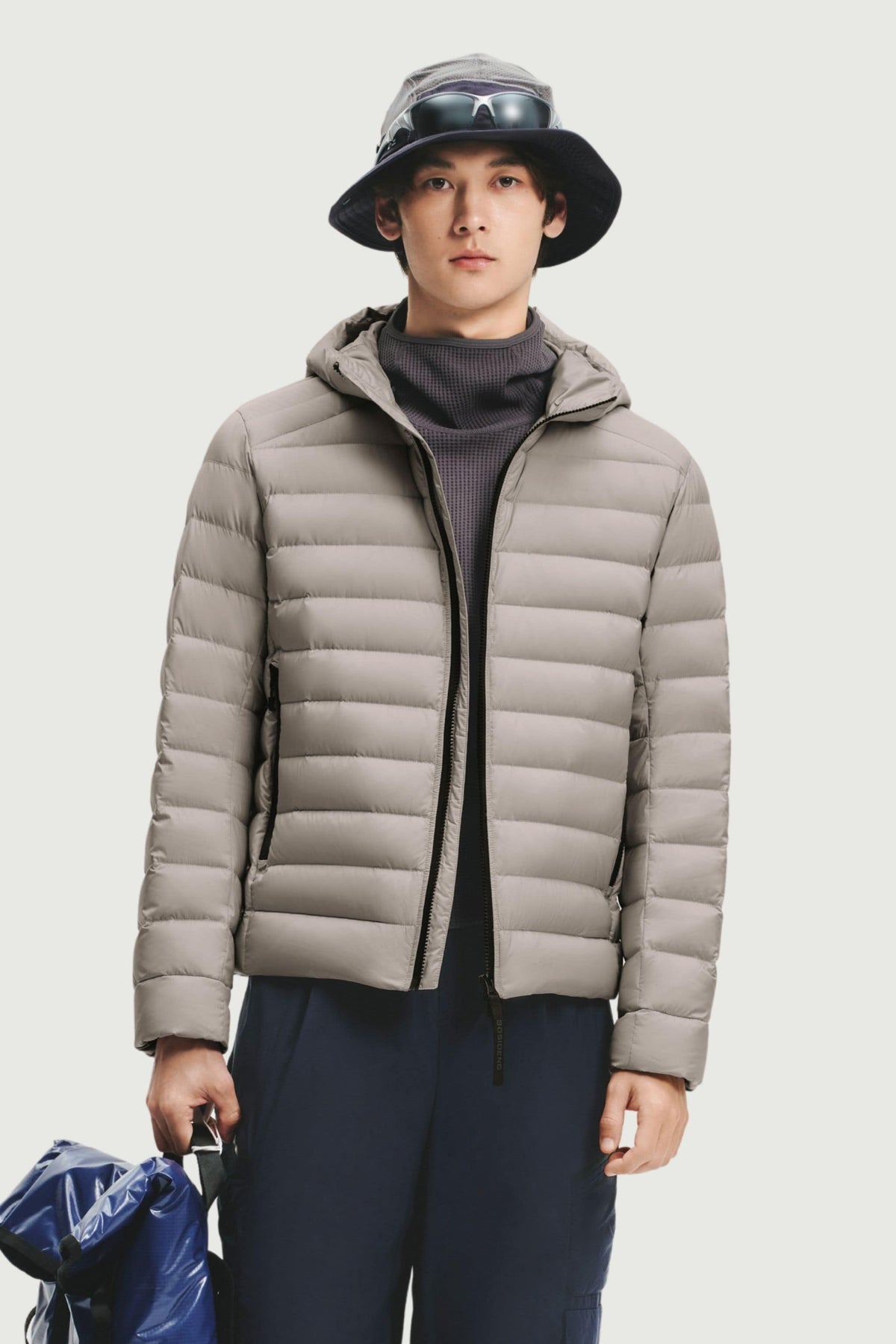 Mens Water-Repellent Goose Down Jacket W/ Hood 037M