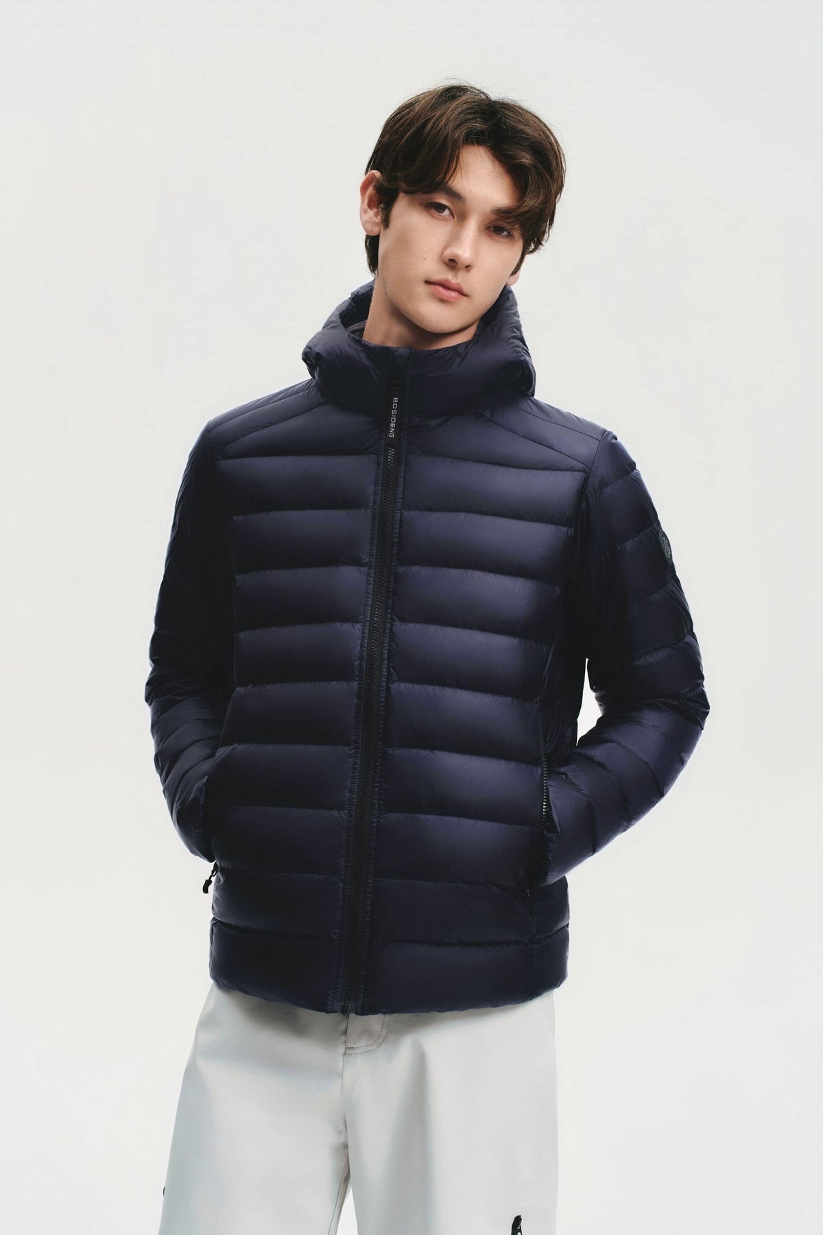 Mens Water-Repellent Goose Down Jacket W/ Hood 037M