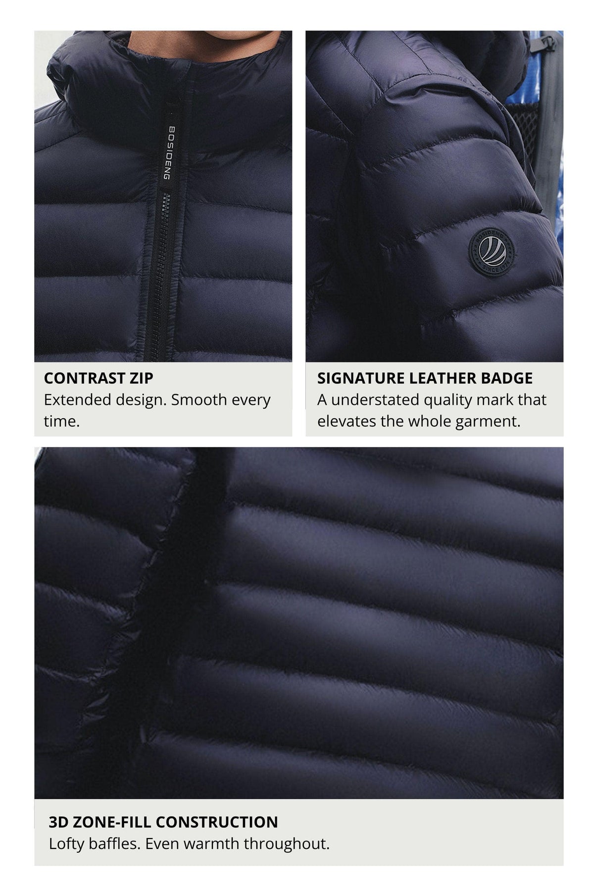 Mens Water-Repellent Goose Down Jacket W/ Hood 037M