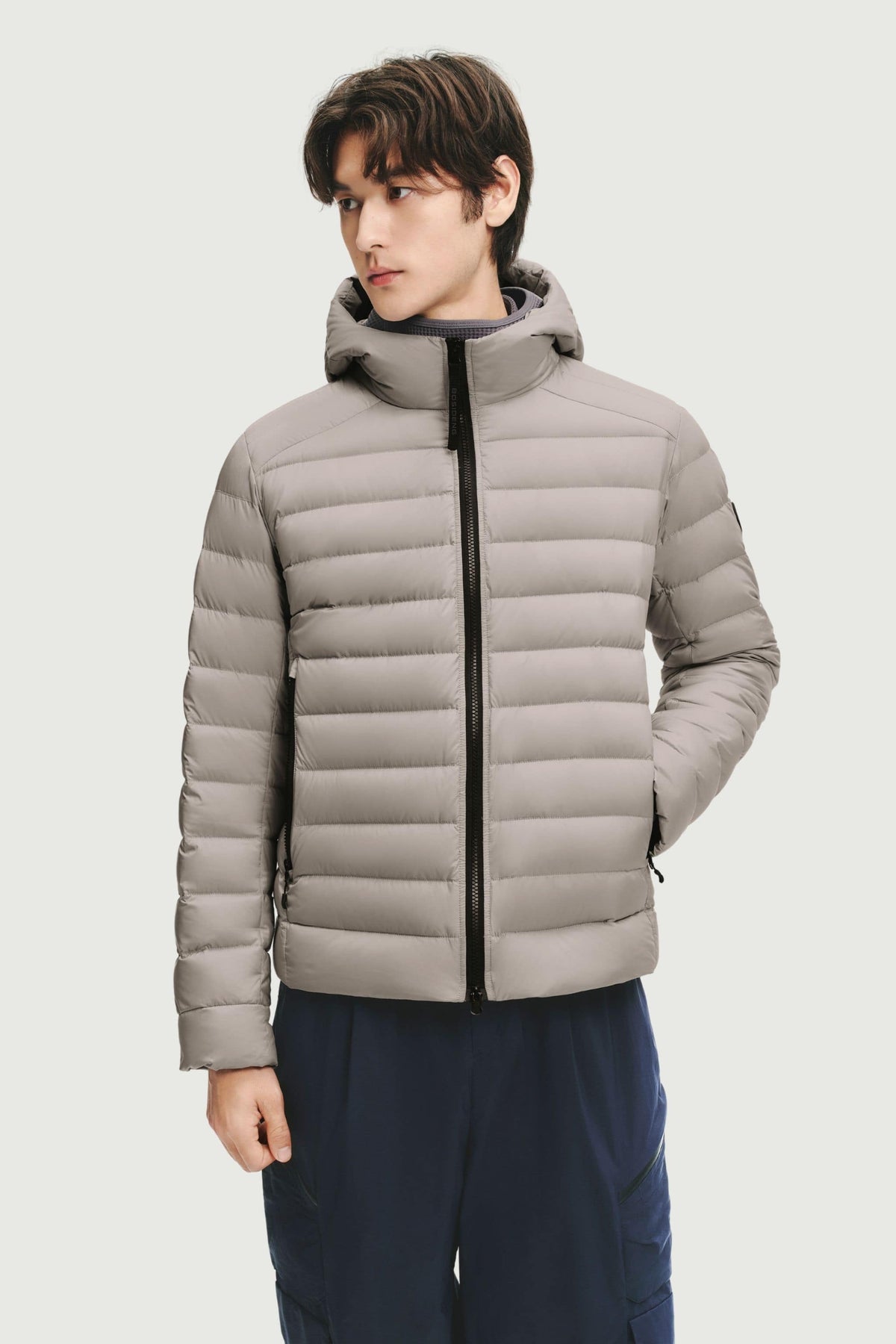 Mens Water-Repellent Goose Down Jacket W/ Hood 037M