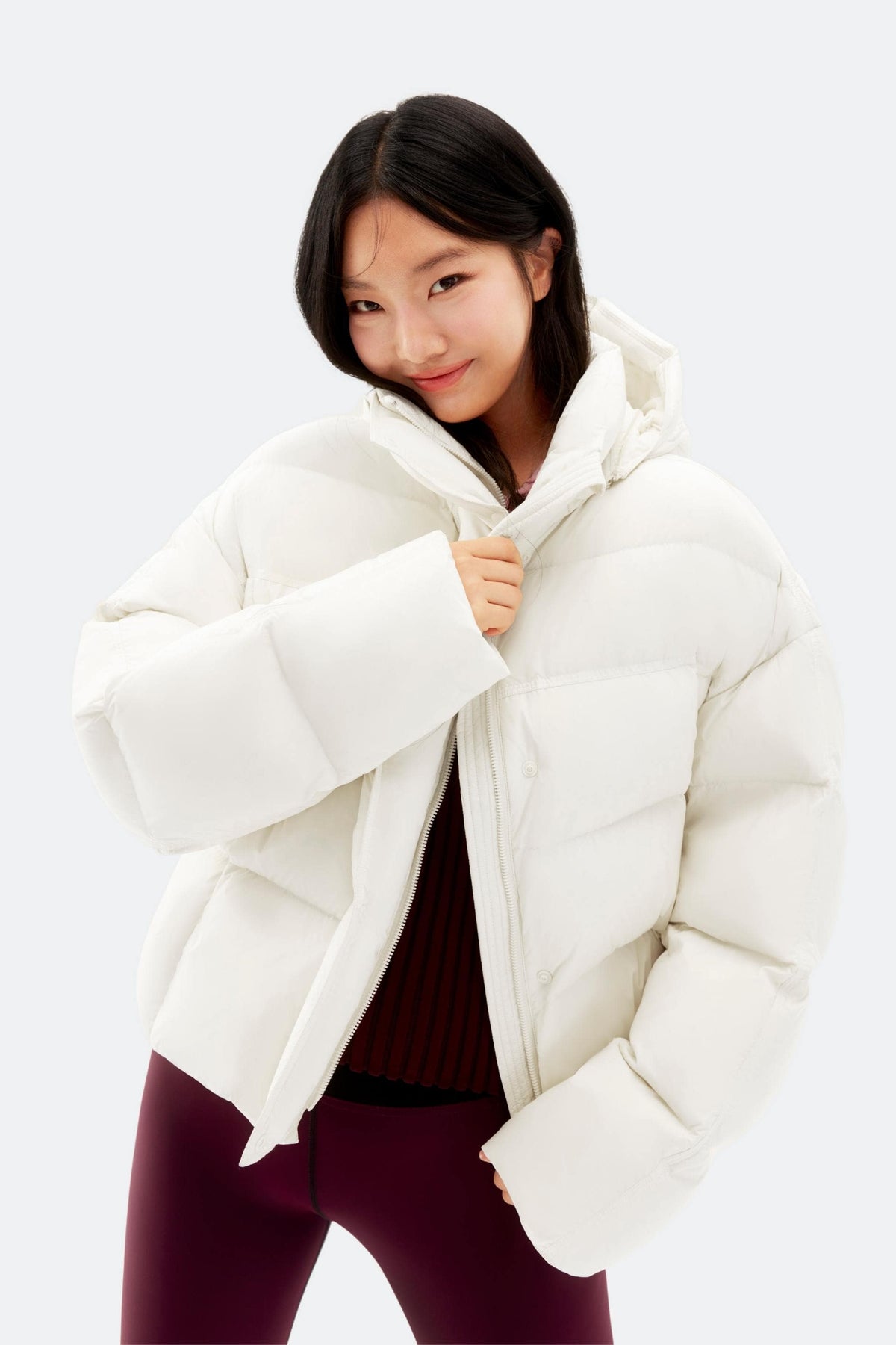 Puff Women's Short Down Jacket with Detachable Hood 102