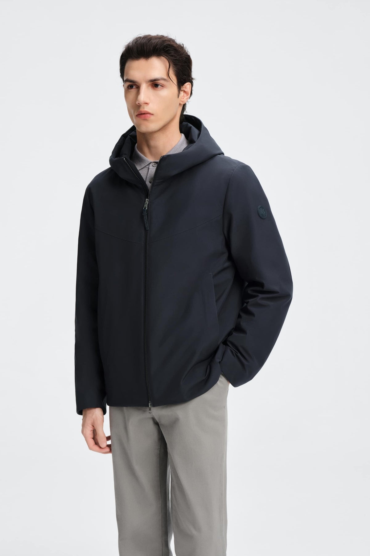 Mens 2 in 1 Hooded Goose Down Jacket 125
