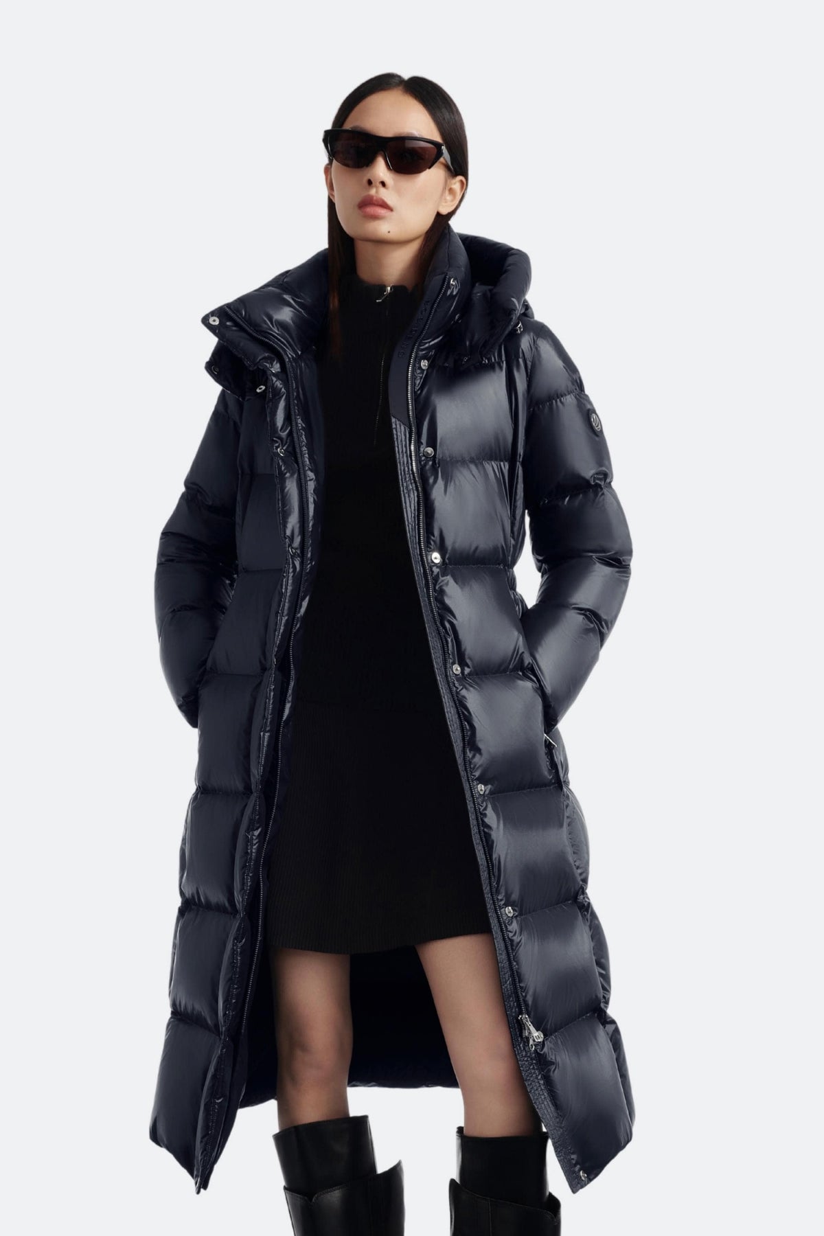 Puff Women's Full-Length Goose Down Jacket with Detachable Hood 128