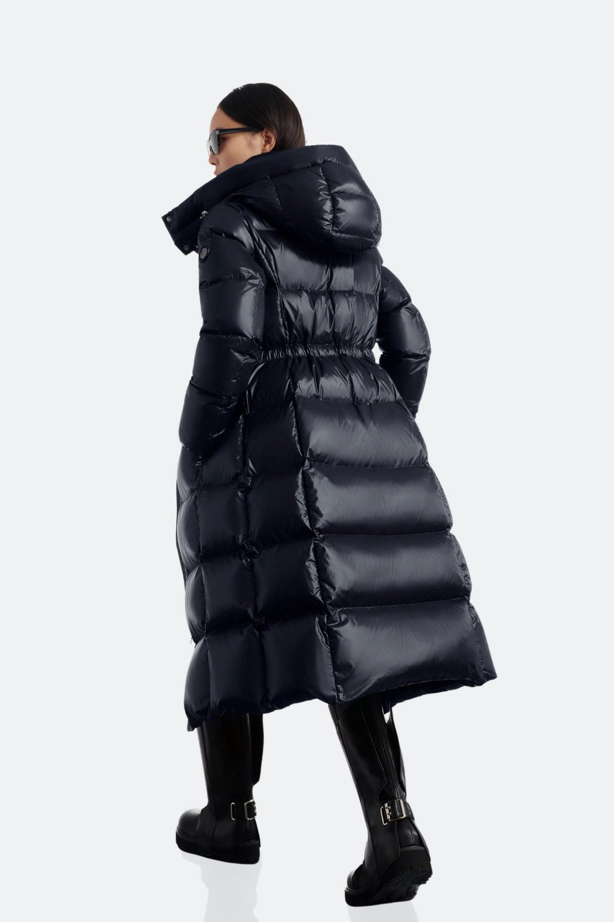 Puff Women's Full-Length Goose Down Jacket with Detachable Hood 128