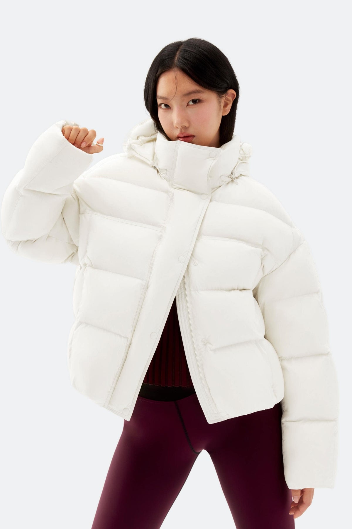 Puff Women's Short Down Jacket with Detachable Hood 102