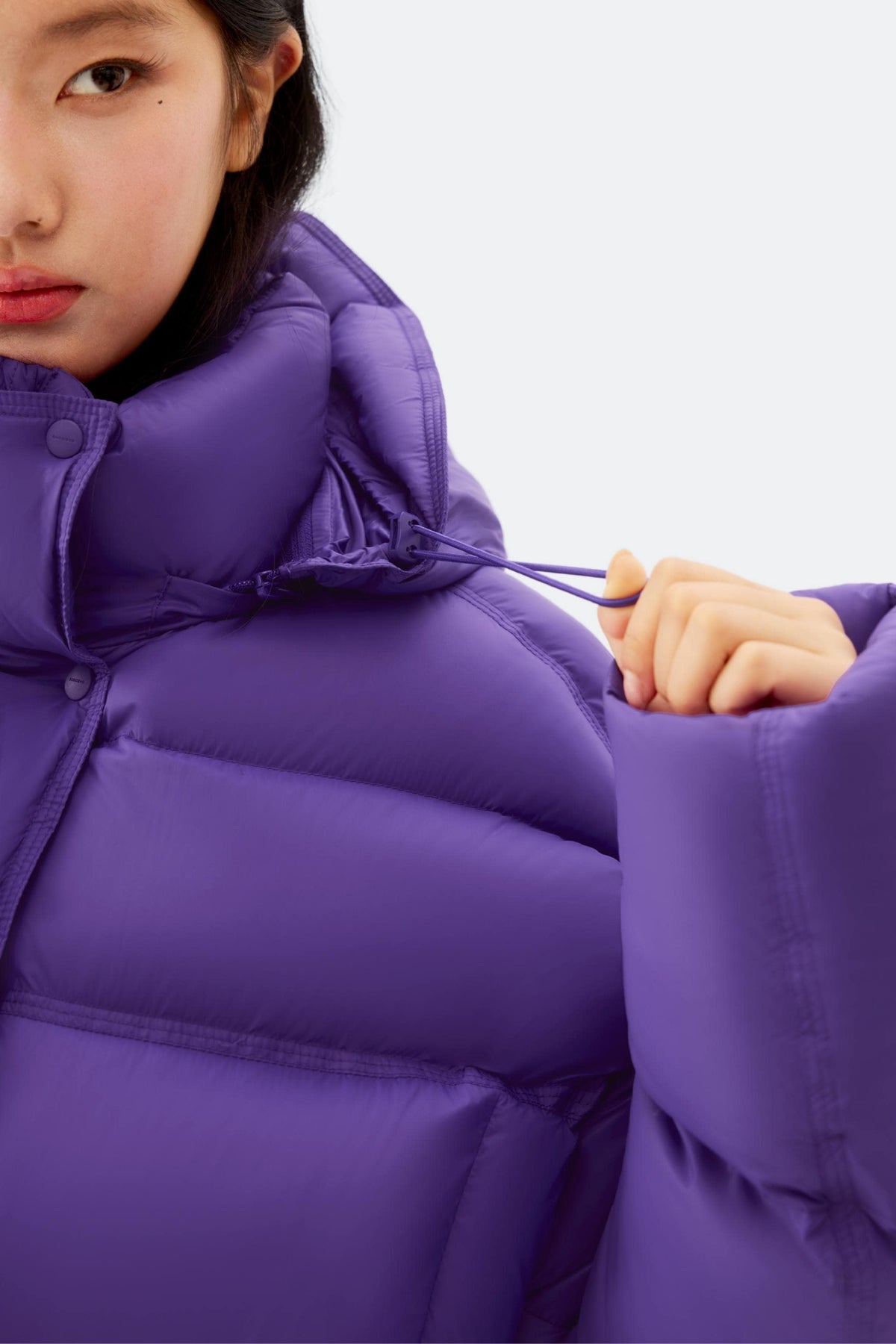 Puff Women's Short Down Jacket with Detachable Hood 102
