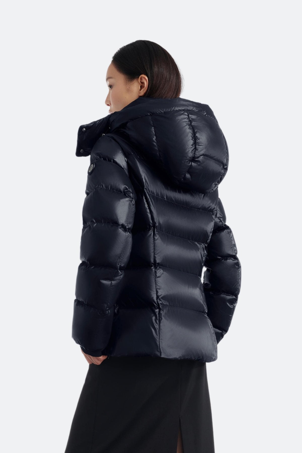 Puff Women's Short Goose Down Jacket with Detachable Hood 124