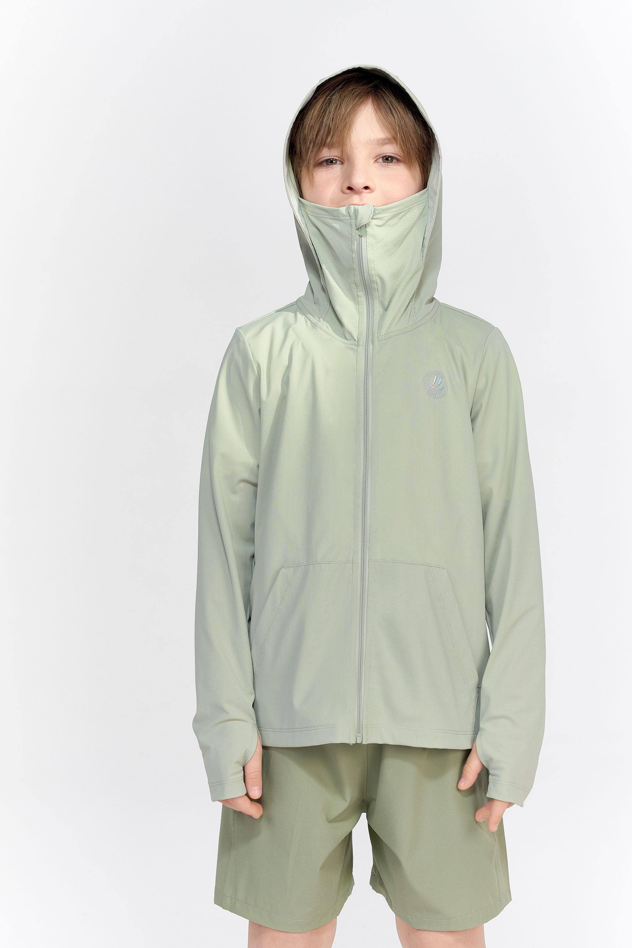 BOSIDENG SS24 Kid's UPF Protection Jacket  Hero Style Jacket 4-5YR / Bean Green