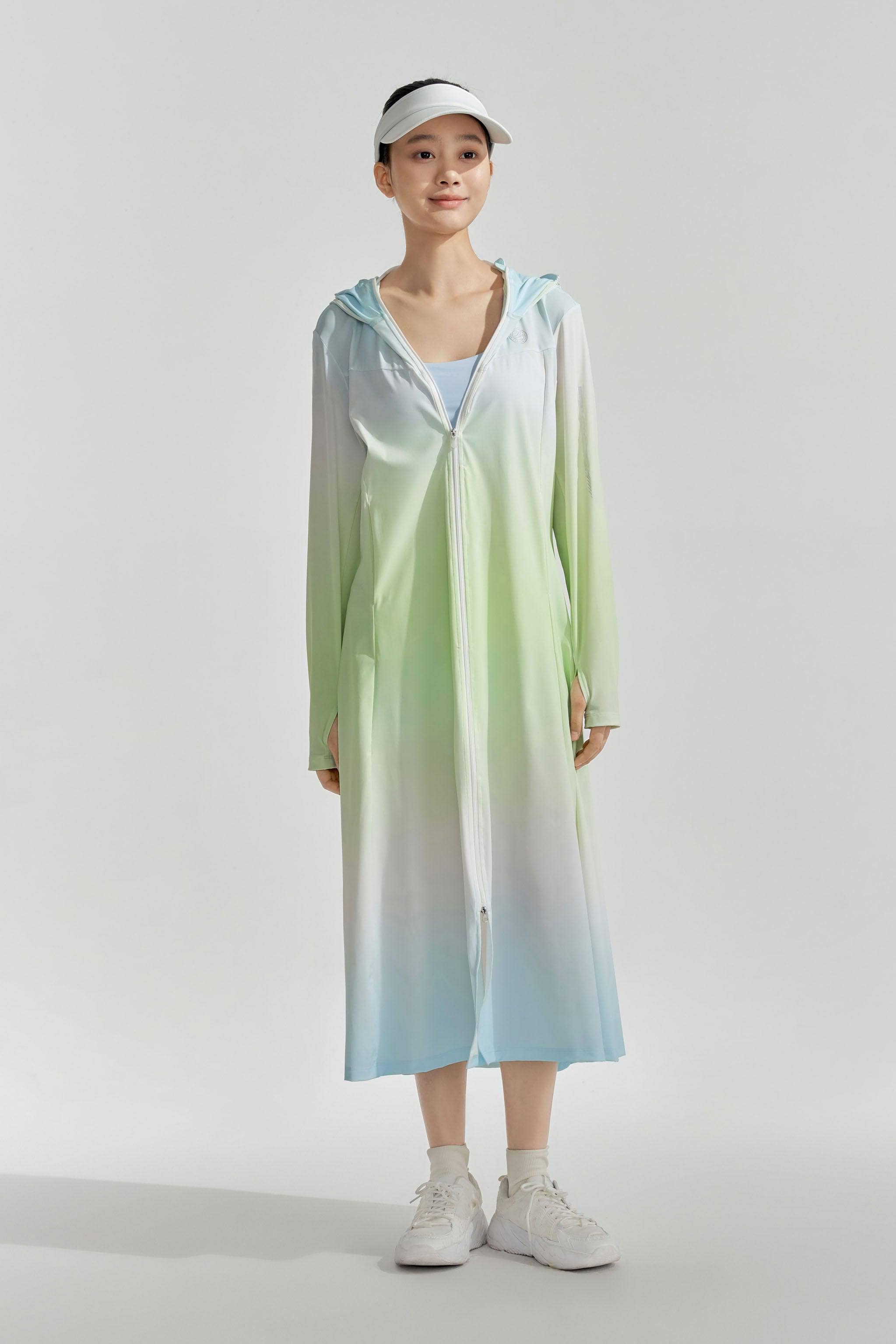 BOSIDENG SS24 Women's UPF Protection Full Length Jacket Jacket 6 / Aqua Gradient