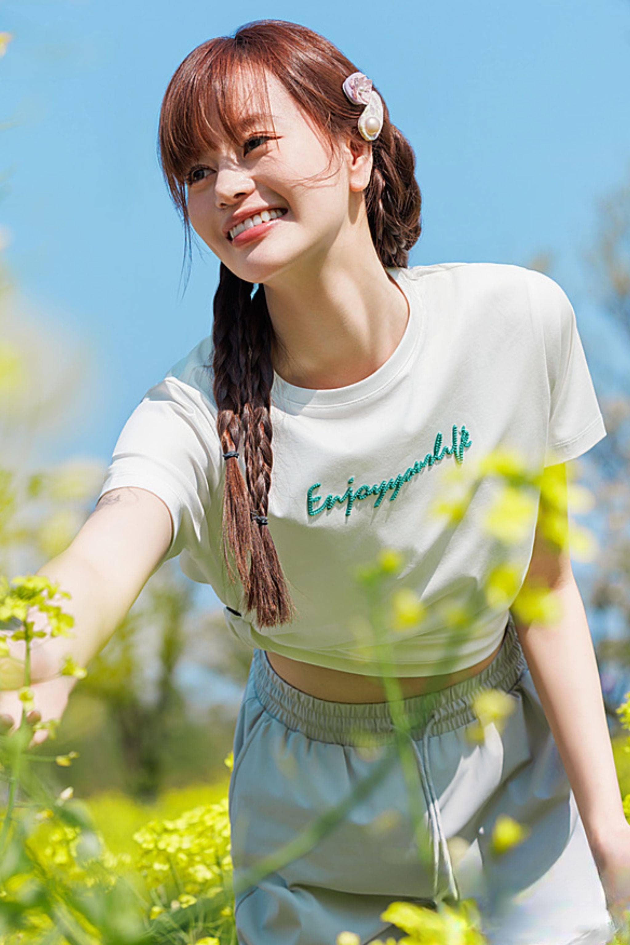 BOSIDENG SS25 Women's Summer Short Sleeve Top 5108 Top Green / 4