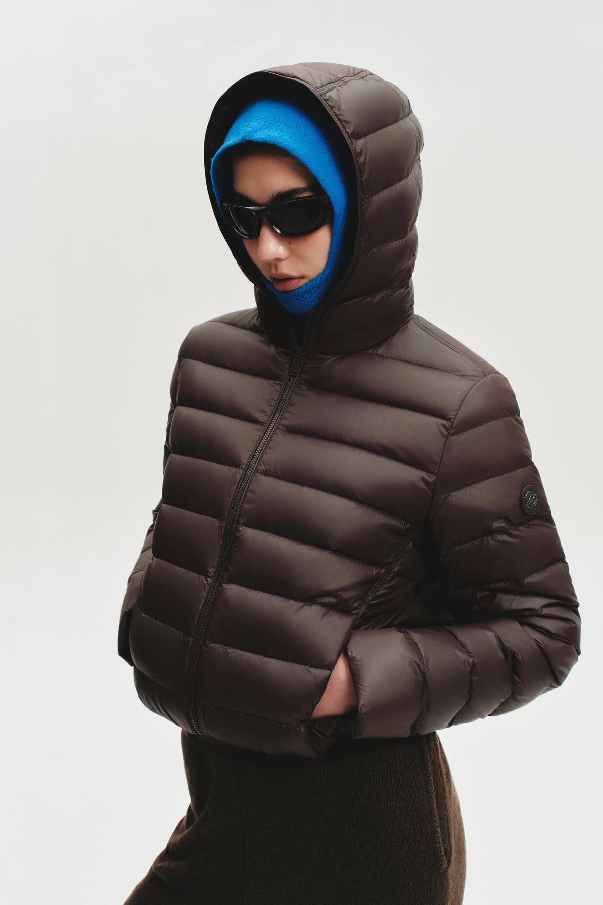 Womens Oversized Goose Down Jacket W/ Hood 054M
