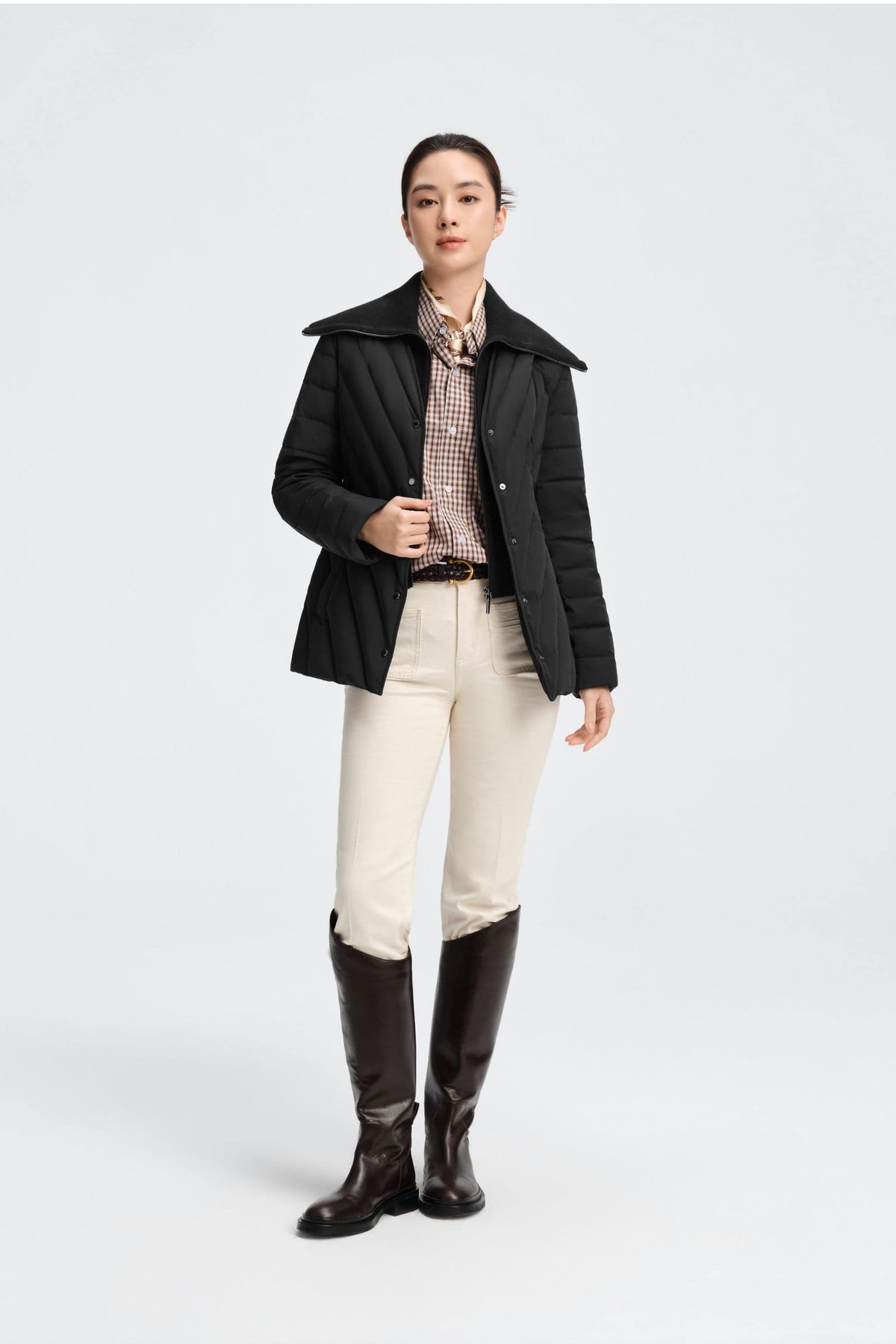 Womens Lapel Collar Goose Down Jacket 152