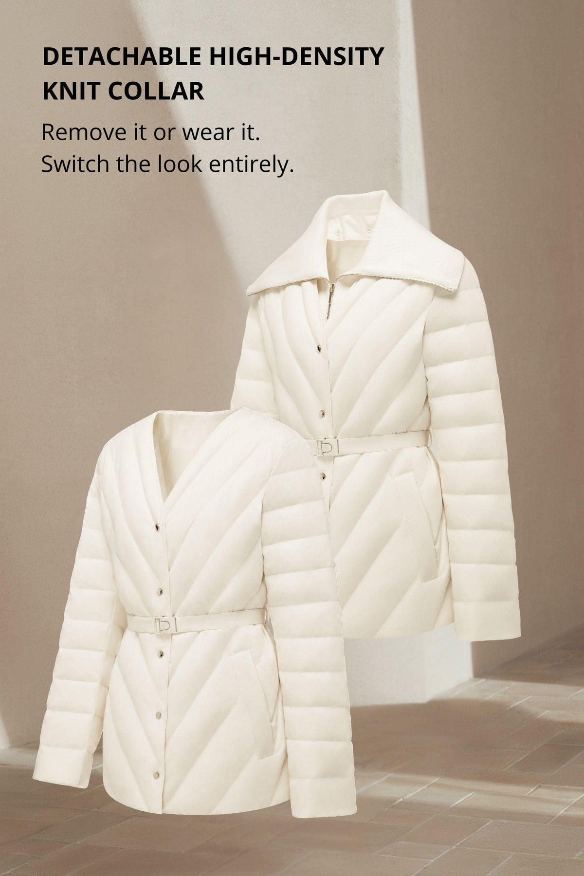 Womens Lapel Collar Goose Down Jacket 152