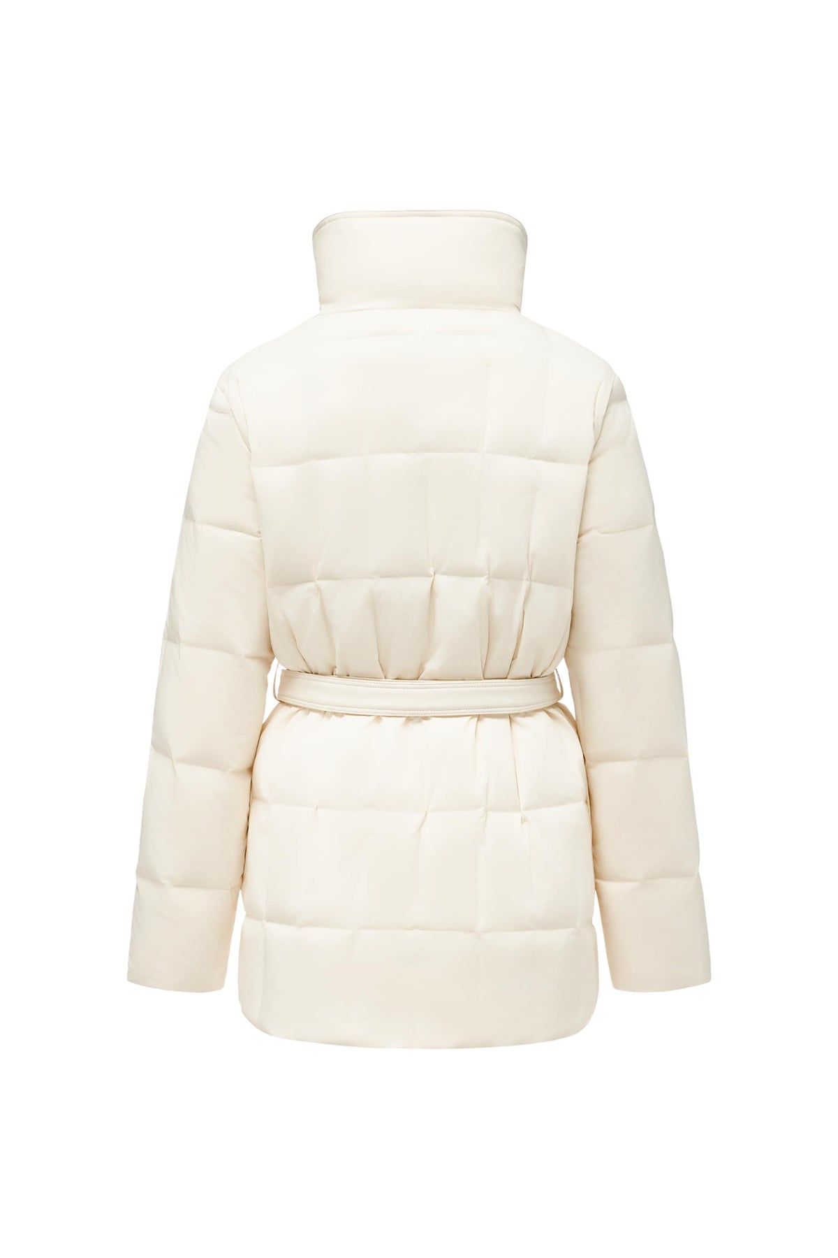 Womens Lapel Collar Goose Down Jacket W/ Belt 142