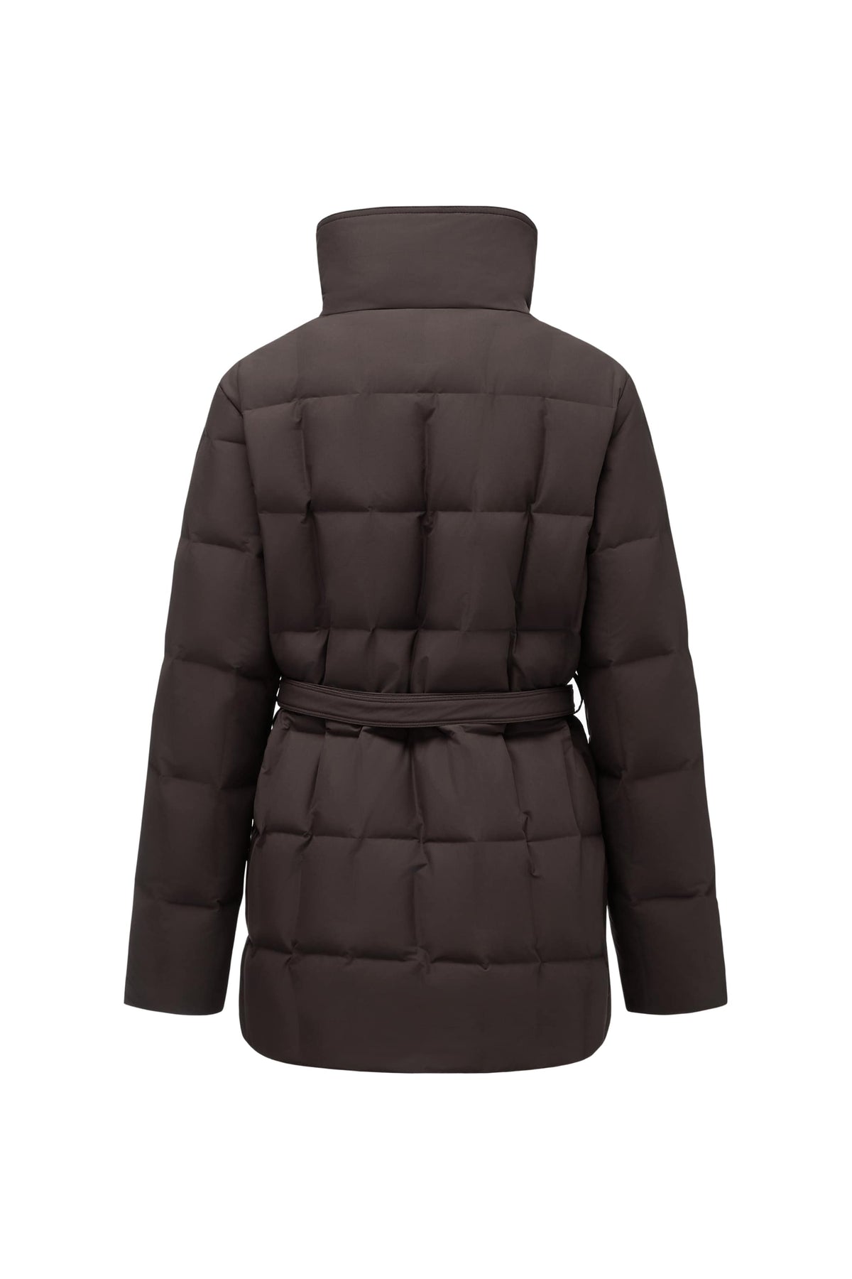 Womens Lapel Collar Goose Down Jacket W/ Belt 142