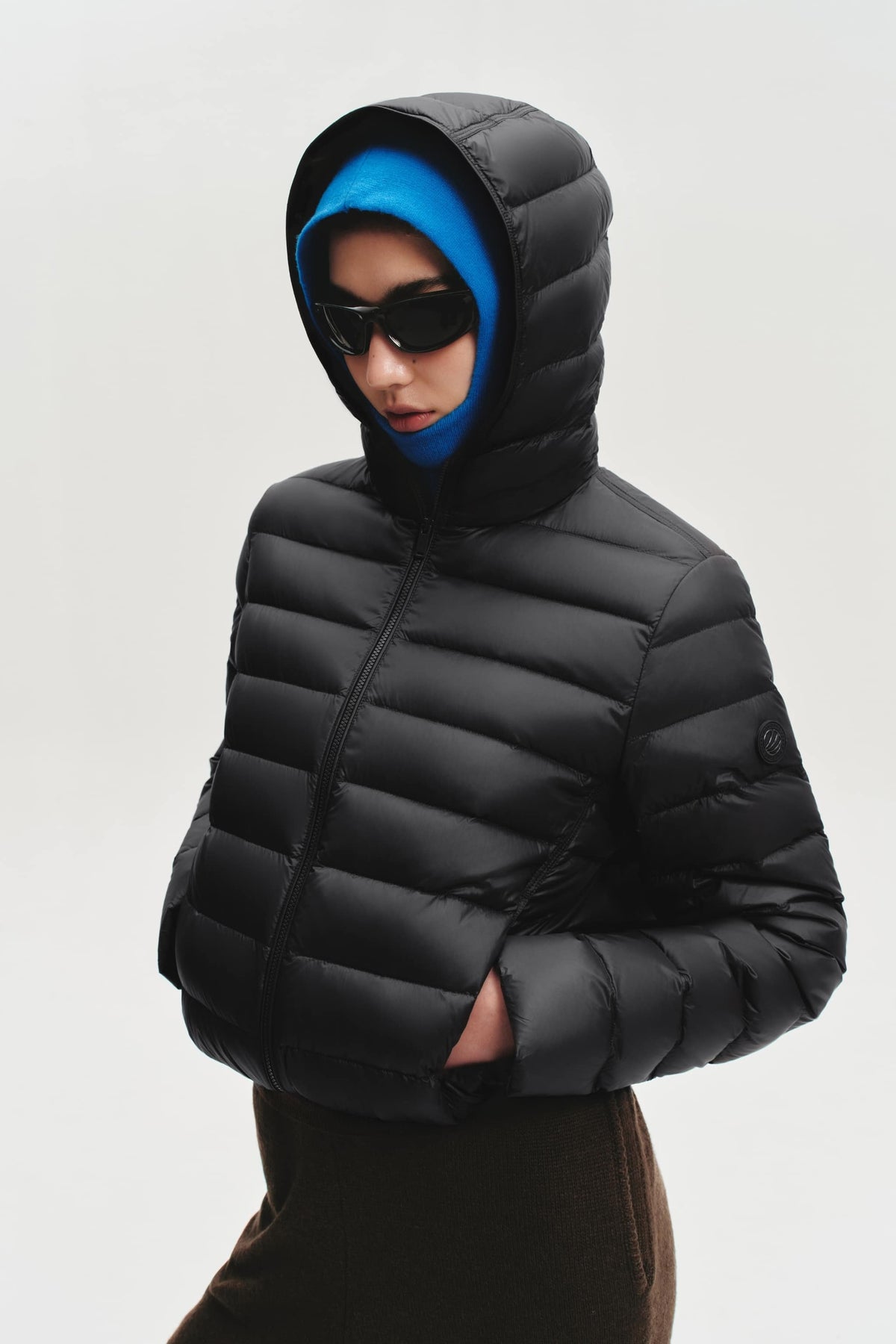 Womens Oversized Goose Down Jacket W/ Hood 054M