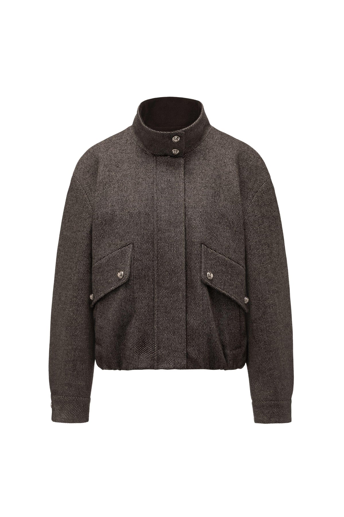 Womens Tweed Cropped Goose Down Jacket 734
