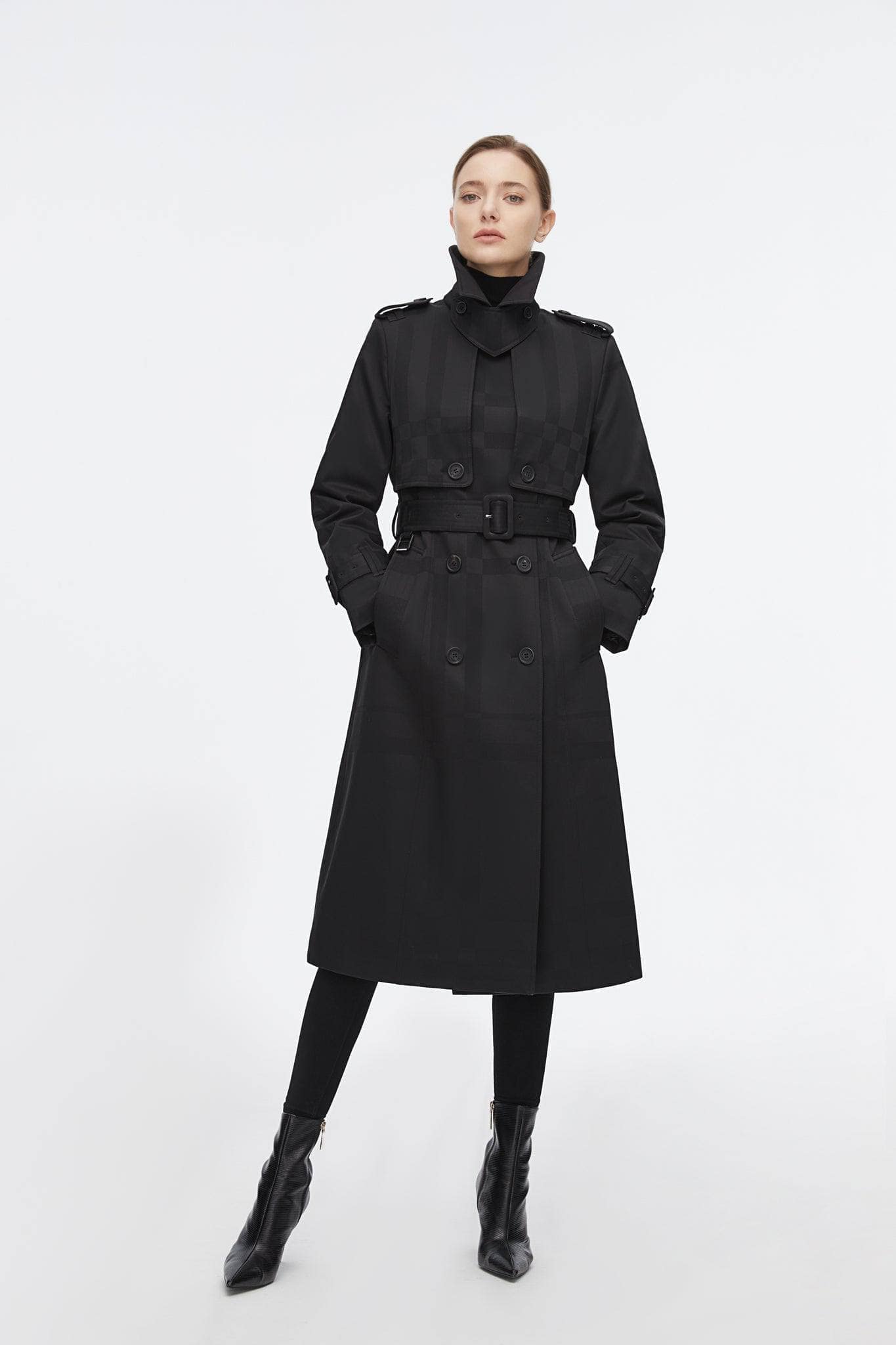 BOSIDENG 2022 Full Length Goose Down Trench Jacket 4 / Black