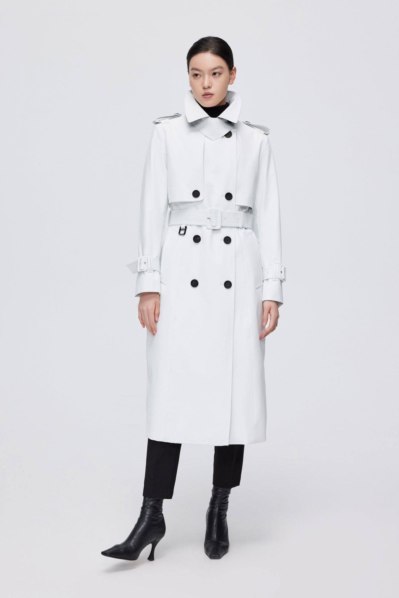 BOSIDENG 2022 Full Length Goose Down Trench Jacket 4 / White