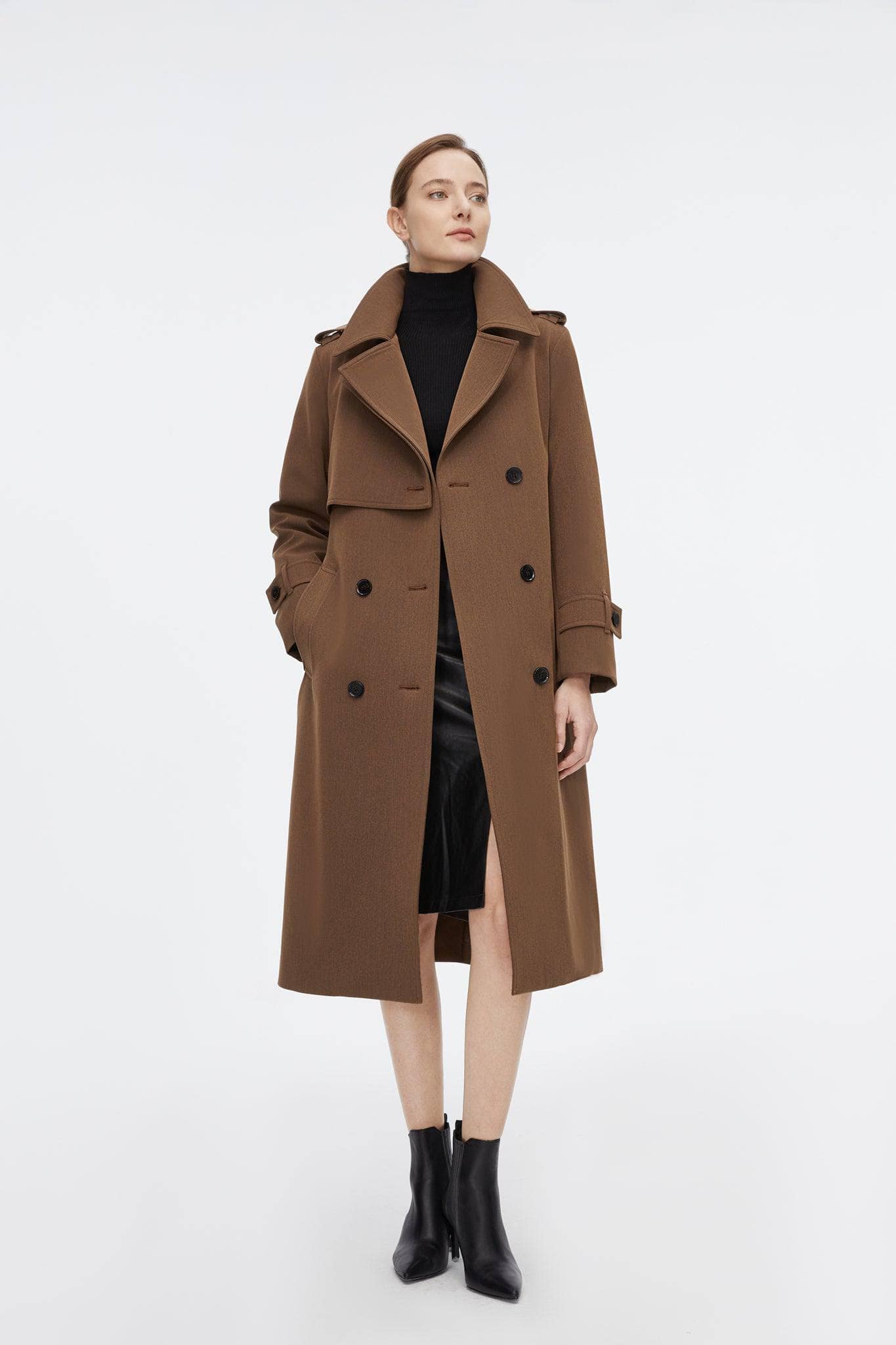 BOSIDENG 2022 Full Length Detachable Goose Down Trench Coat Jacket