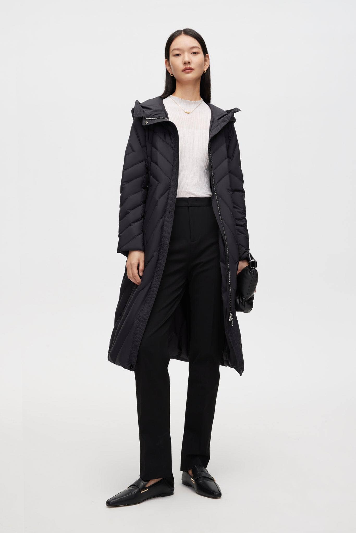 BOSIDENG 2022 Long Wrap Goose Down Coat With Belt Jacket