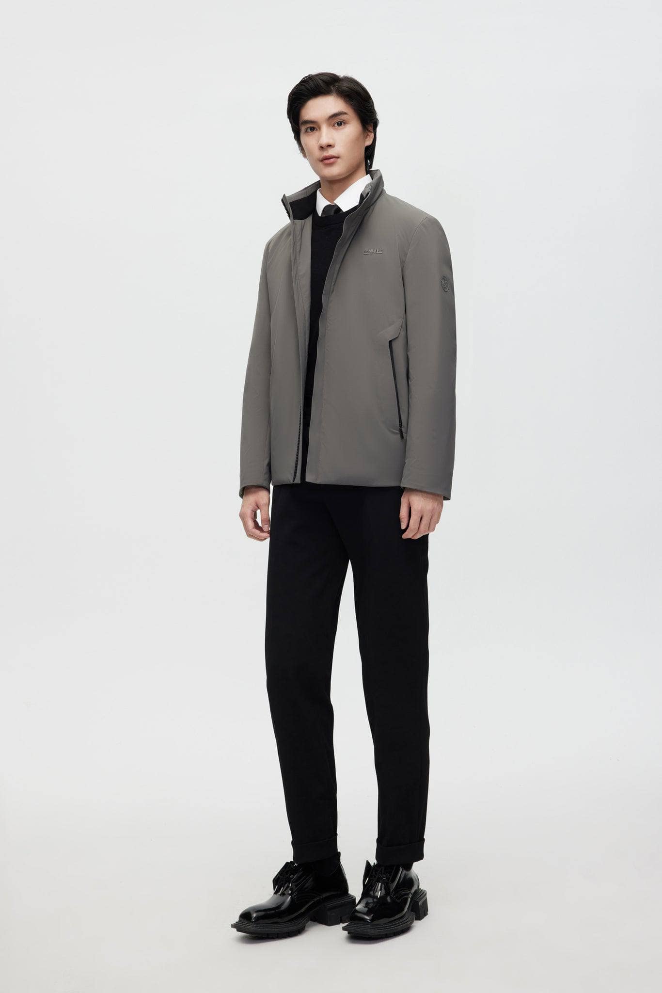 BOSIDENG 2022 Stand Collar Goose Down Short Trench Jacket