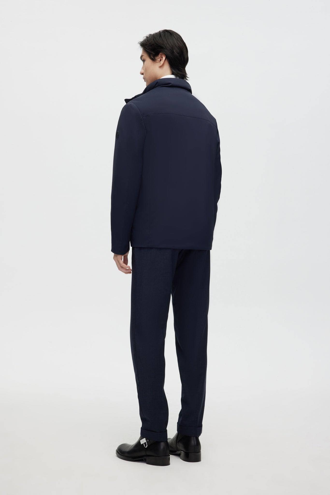 BOSIDENG 2022 Stand Collar Goose Down Short Trench Jacket