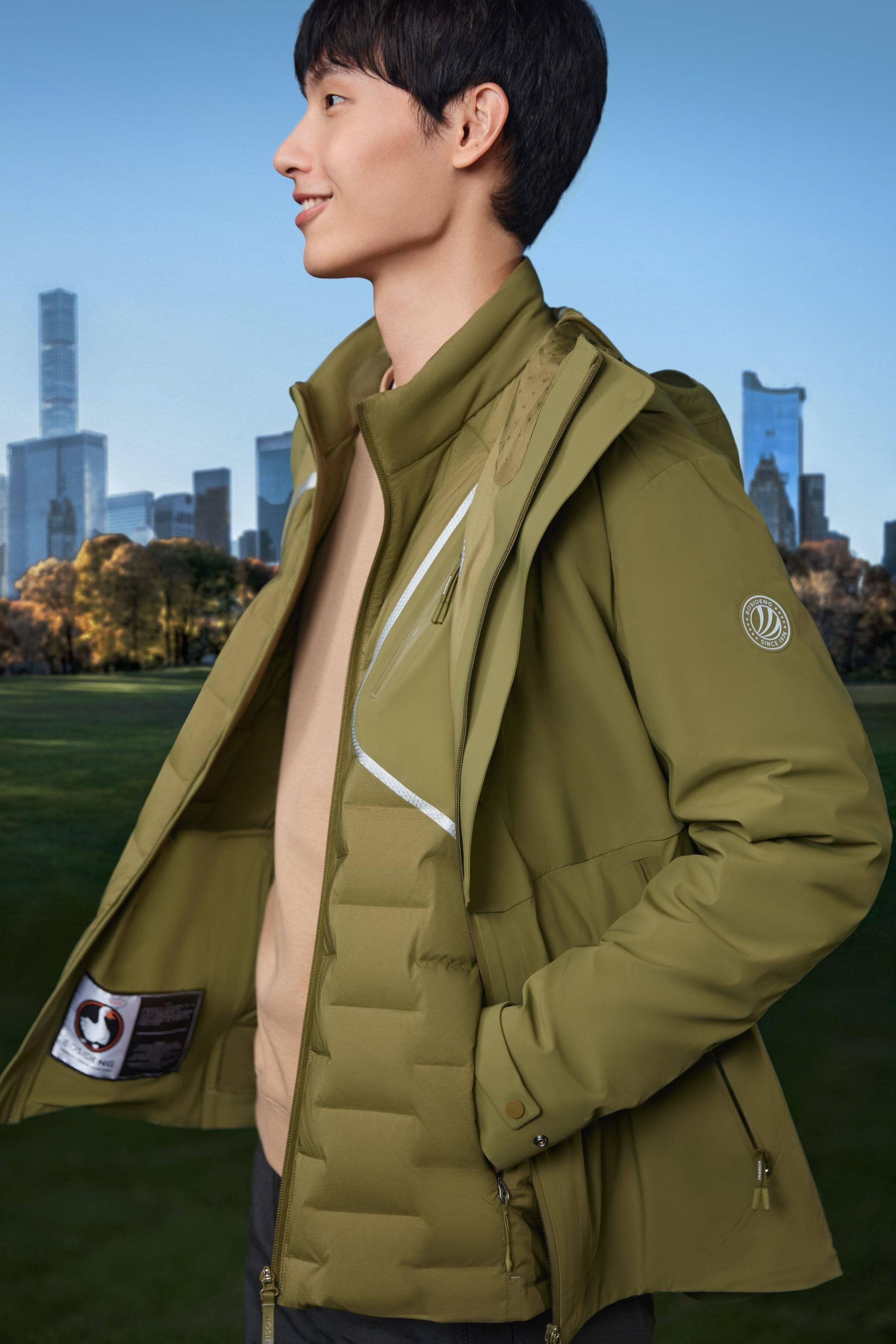 BOSIDENG 2022 Short Hooded Goose Down Jacket XS / Green